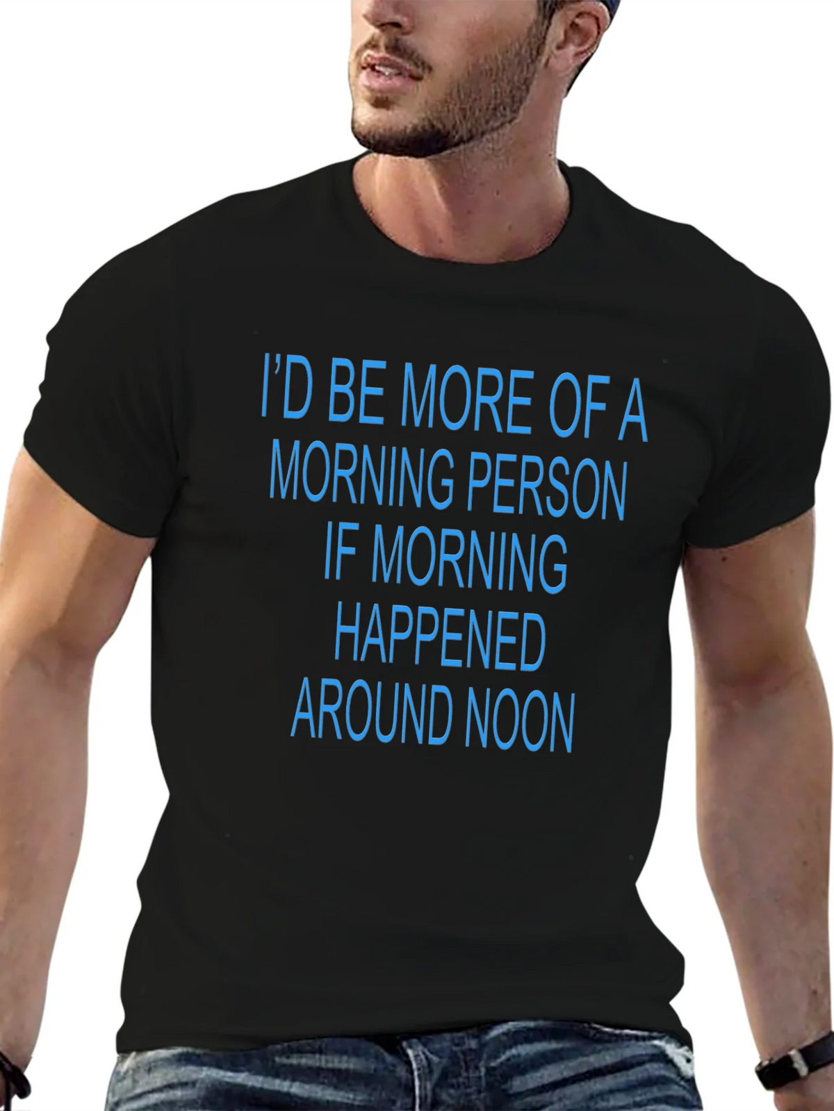 Funny Morning Person T-Shirt - Black Novelty Tee product image 6