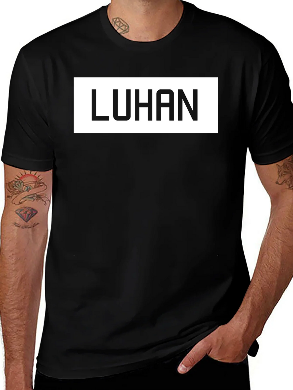 LUHAN Graphic Tee - Stylish Black Cotton Blend T-Shirt product image 1