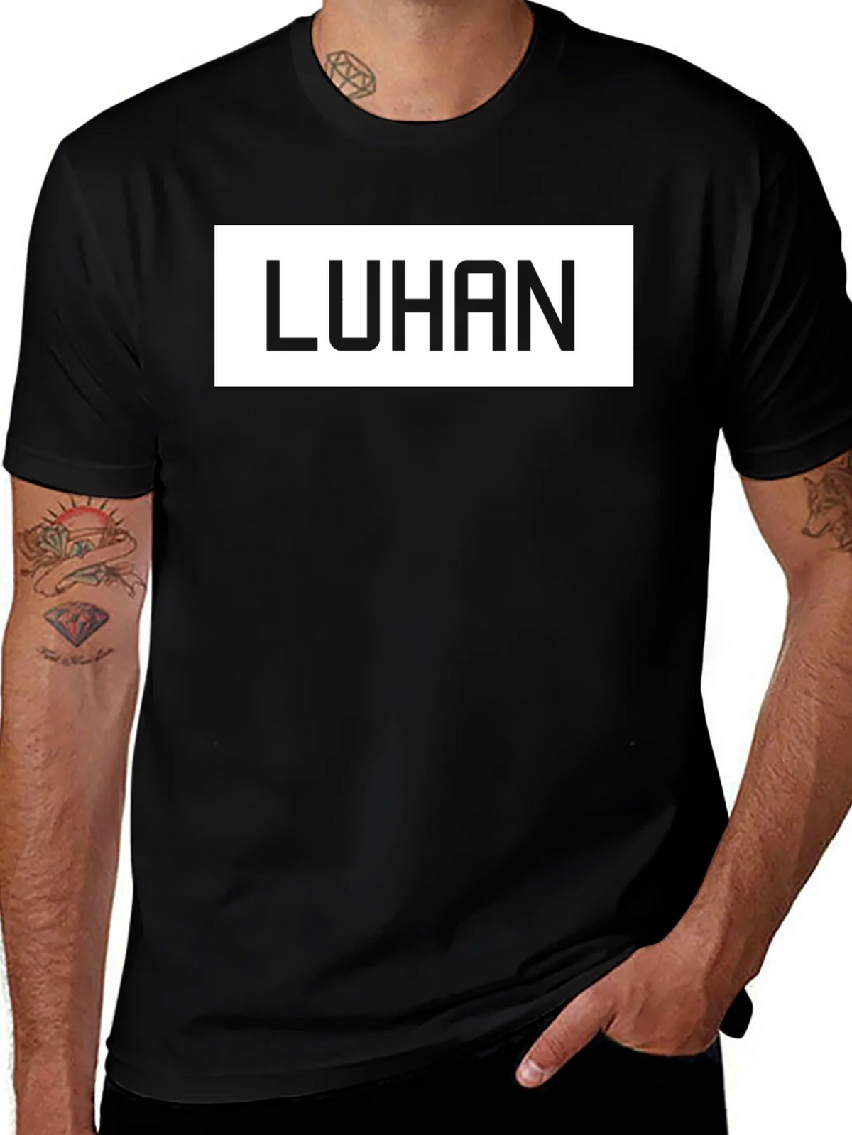 LUHAN Graphic Tee - Stylish Black Cotton Blend T-Shirt product image 1