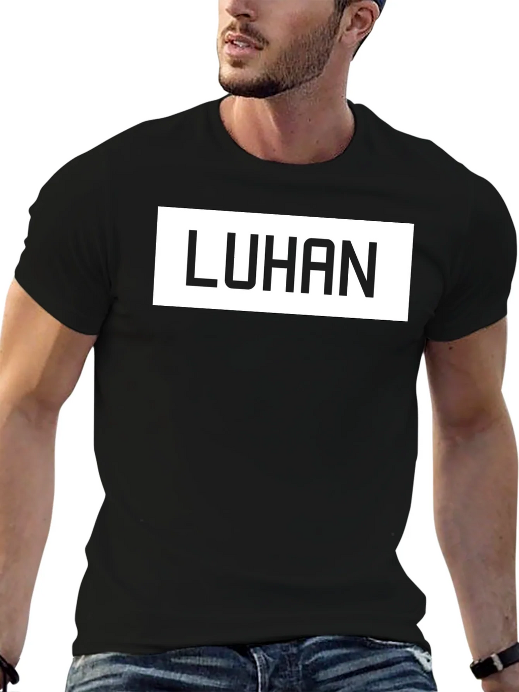 LUHAN Graphic Tee - Stylish Black Cotton Blend T-Shirt product image 6
