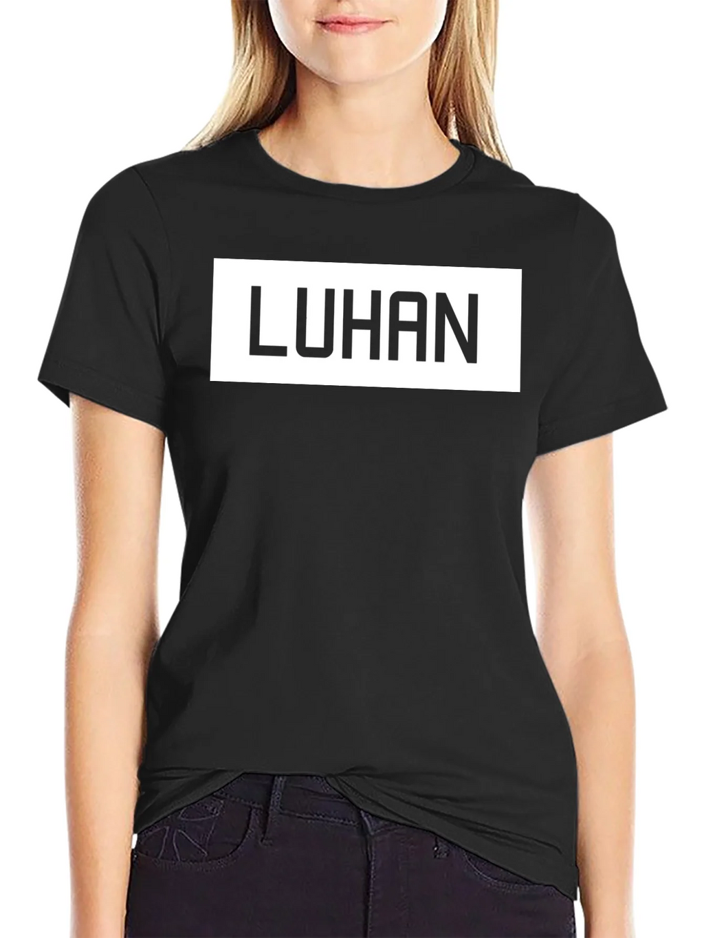LUHAN Graphic Tee - Stylish Black Cotton Blend T-Shirt product image 2