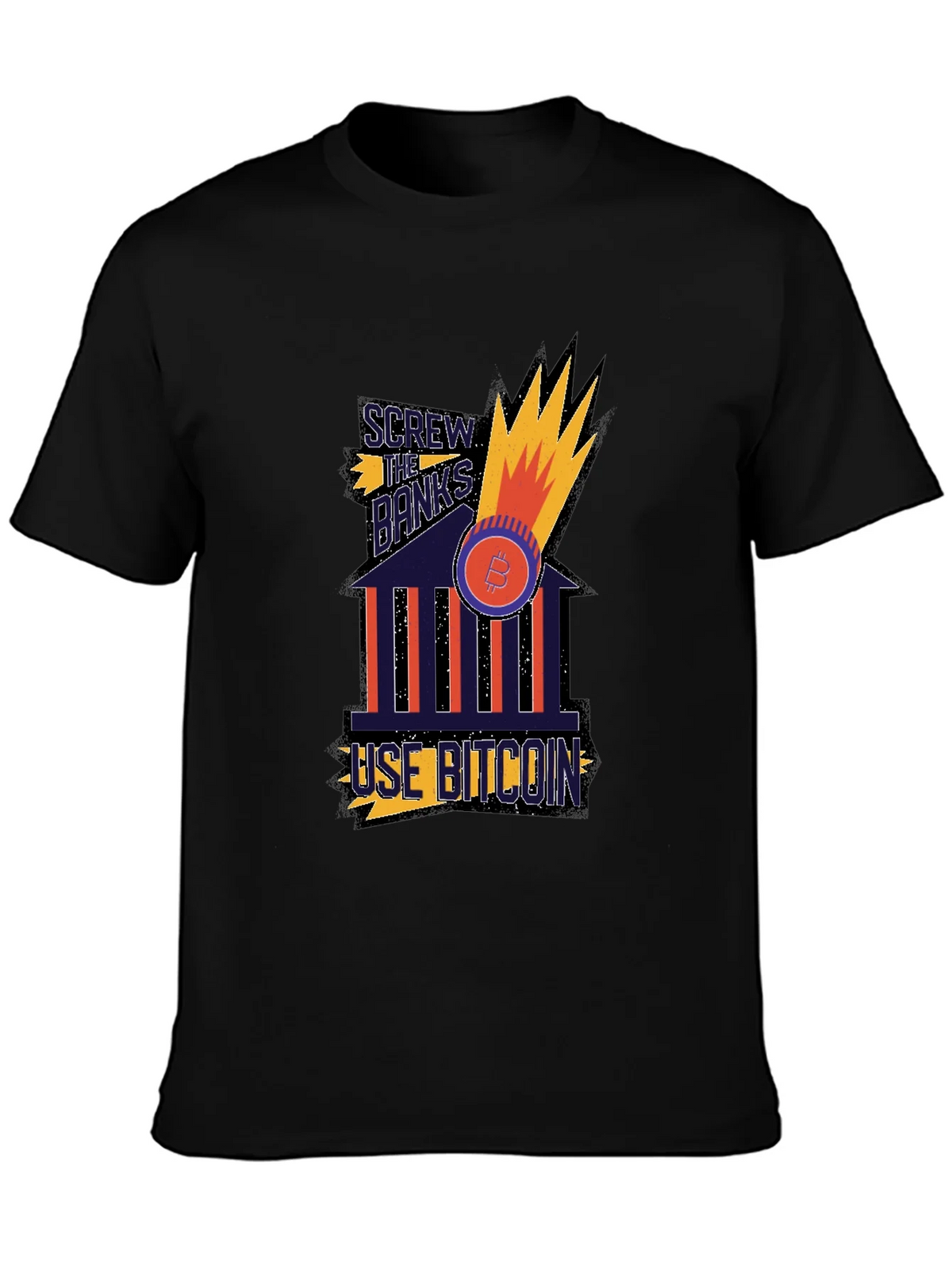 Screw the Banks Use Bitcoin Graphic T-Shirt product image 3
