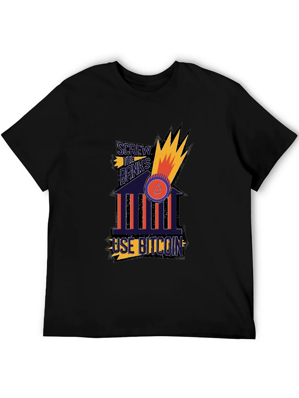 Screw the Banks Use Bitcoin Graphic T-Shirt product image 5