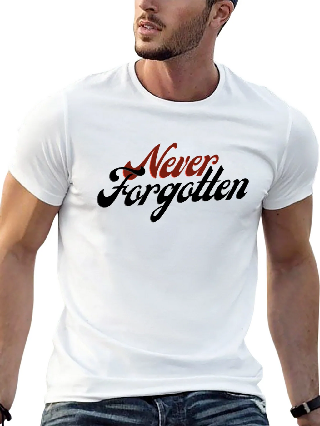 Never Forgotten Graphic Tee - Retro Style Black T-Shirt product image 12