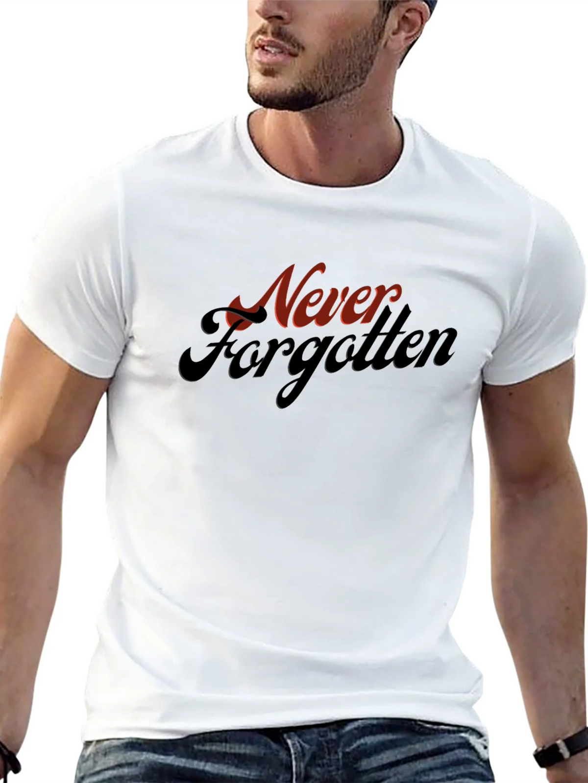 Never Forgotten Graphic Tee - Retro Style Black T-Shirt product image 12