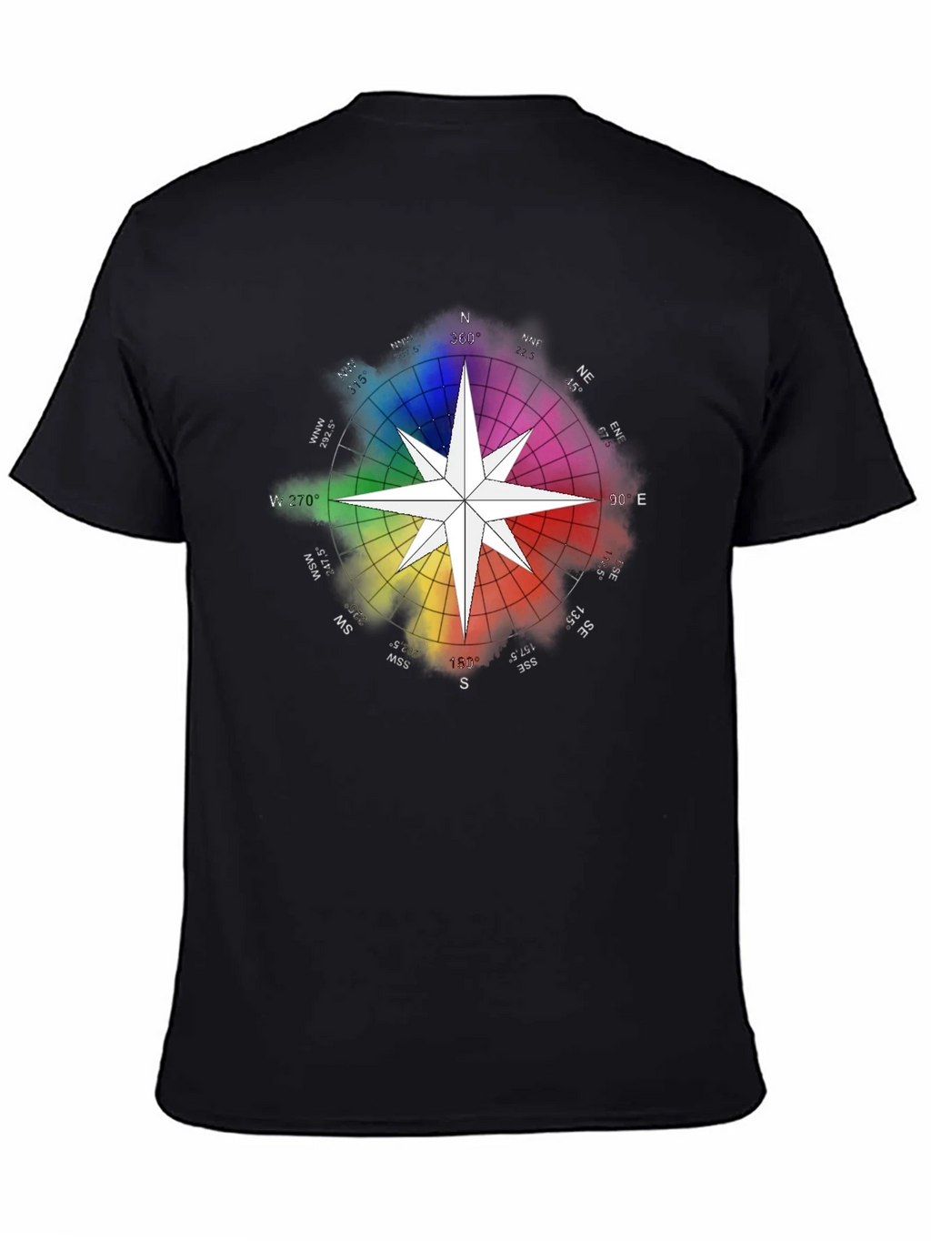 Rainbow Compass Star Graphic T-Shirt - Stylish Black Tee product image 4