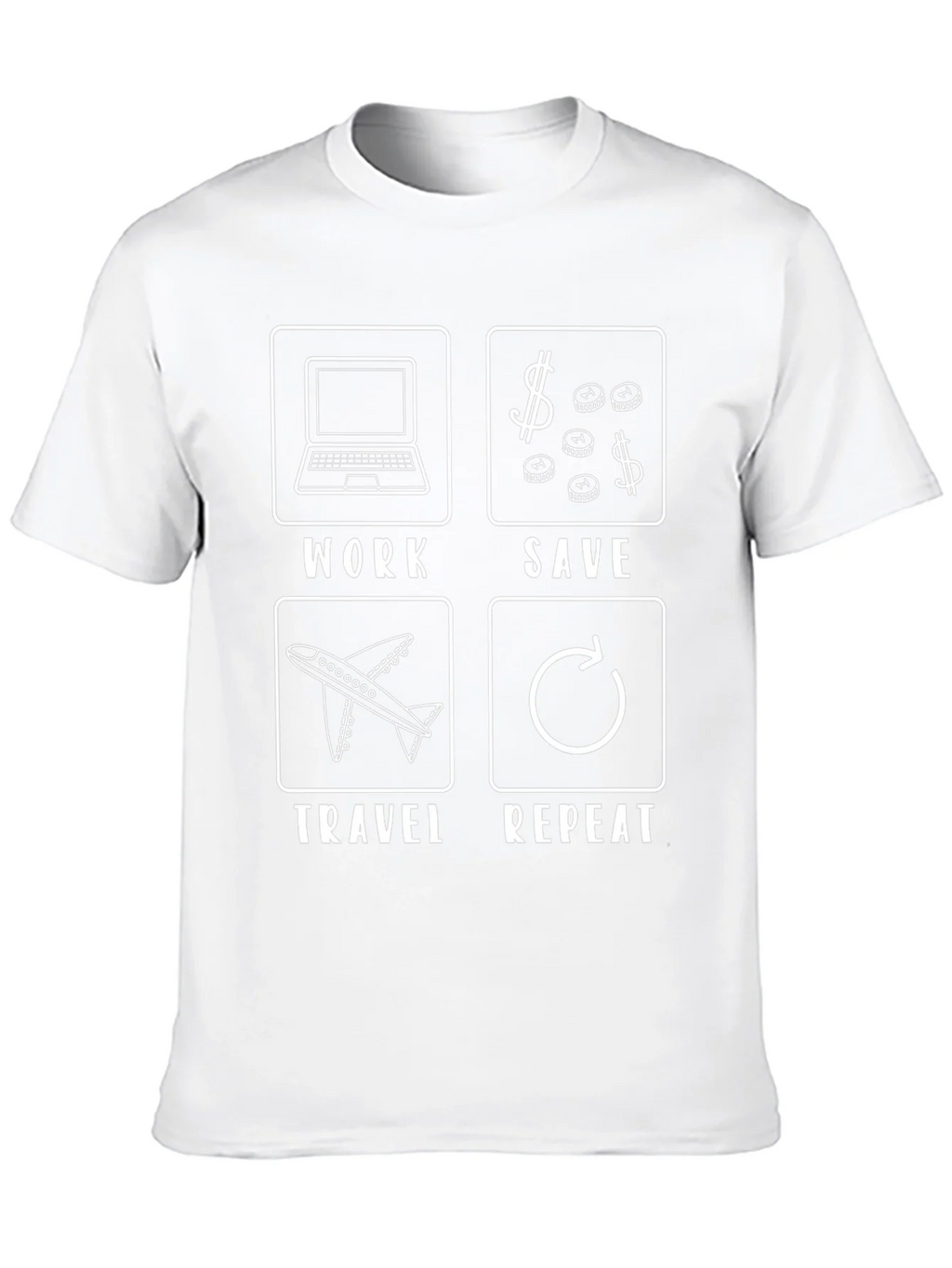 Work Save Travel Repeat Black T-Shirt product image 9
