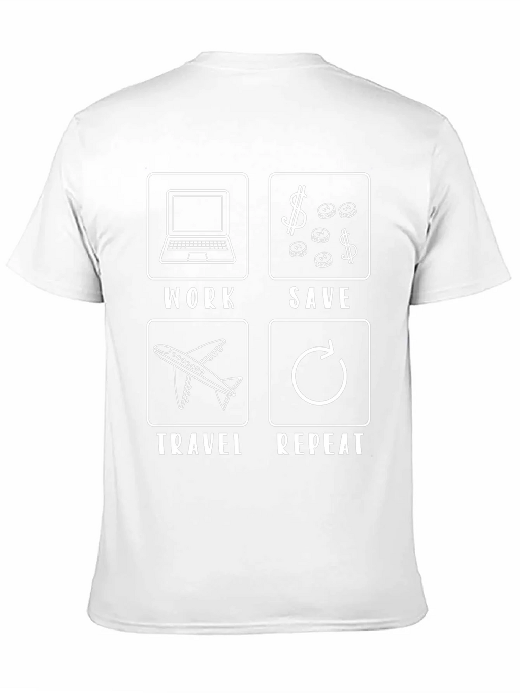Work Save Travel Repeat Black T-Shirt product image 10