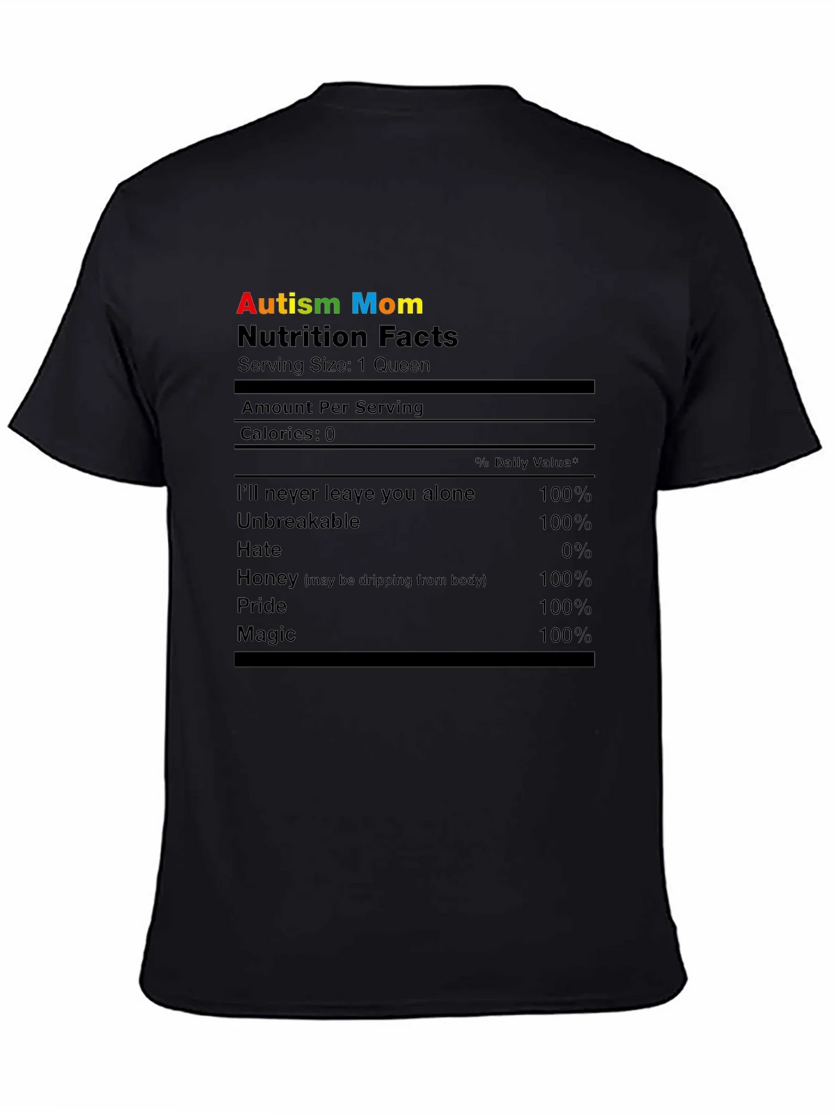 Autism Mom Nutrition Facts T-Shirt product image 4