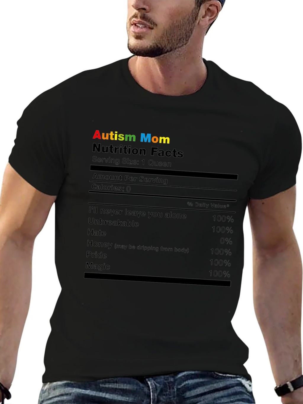 Autism Mom Nutrition Facts T-Shirt product image 6