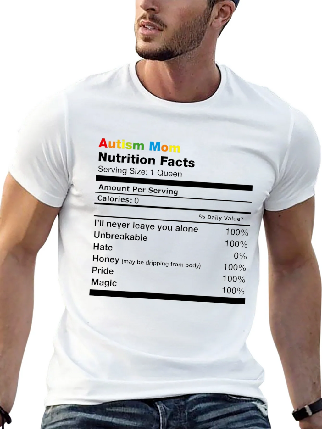 Autism Mom Nutrition Facts T-Shirt product image 10