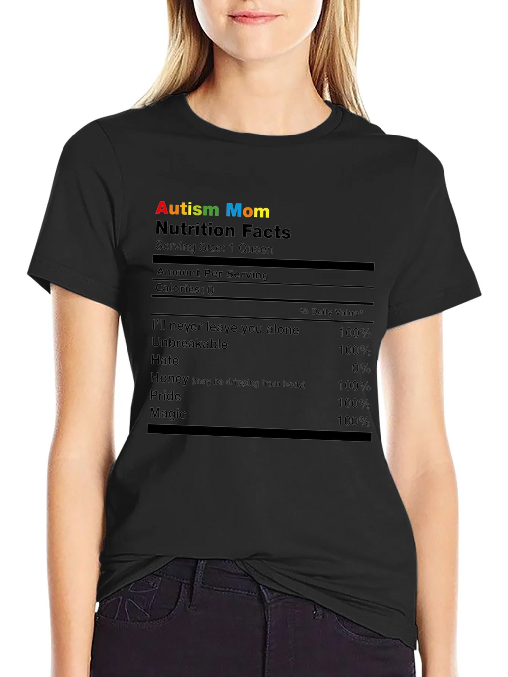 Autism Mom Nutrition Facts T-Shirt product image 2