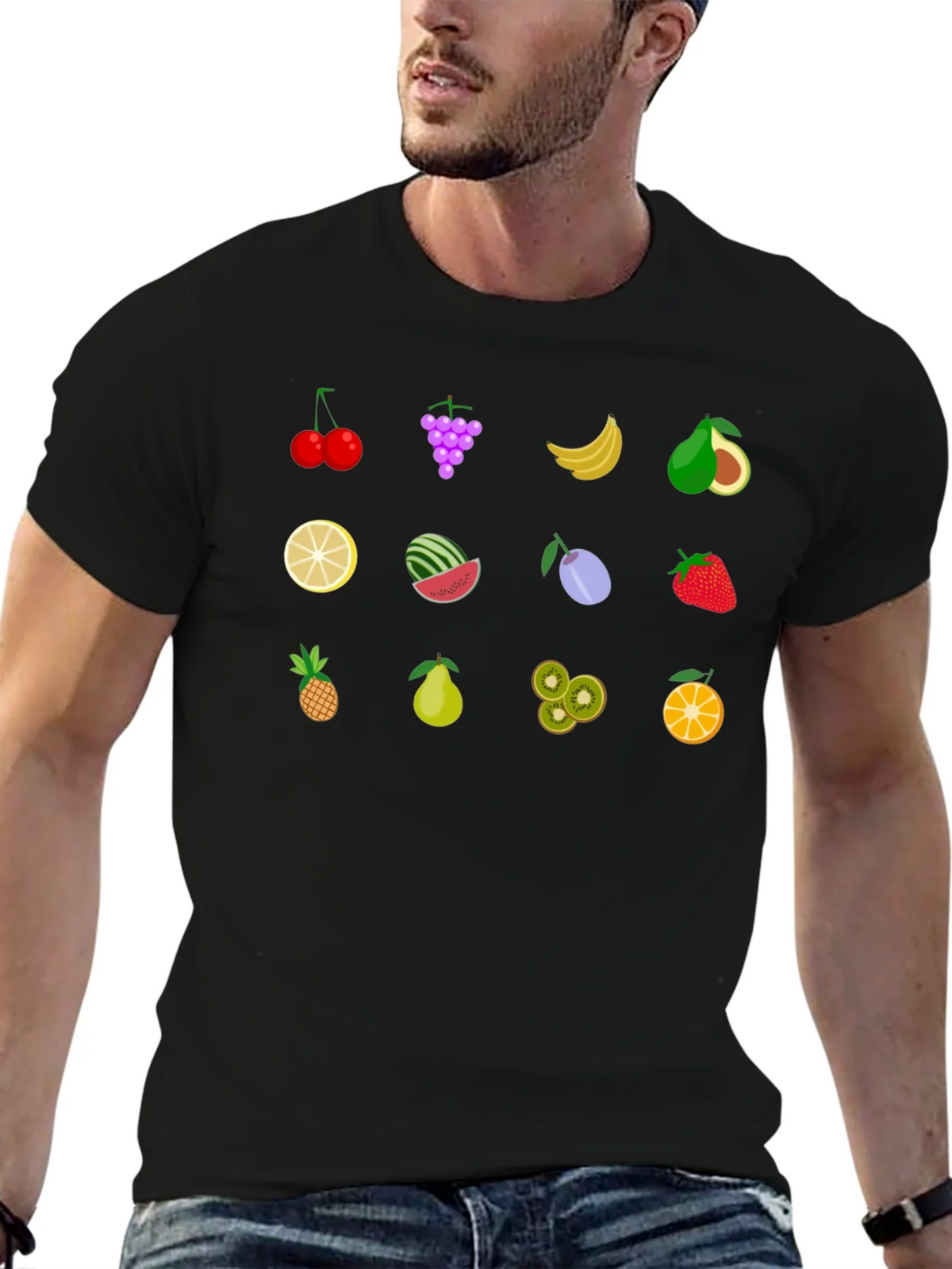 Fruity Fun Graphic T-Shirt - Black product image 6