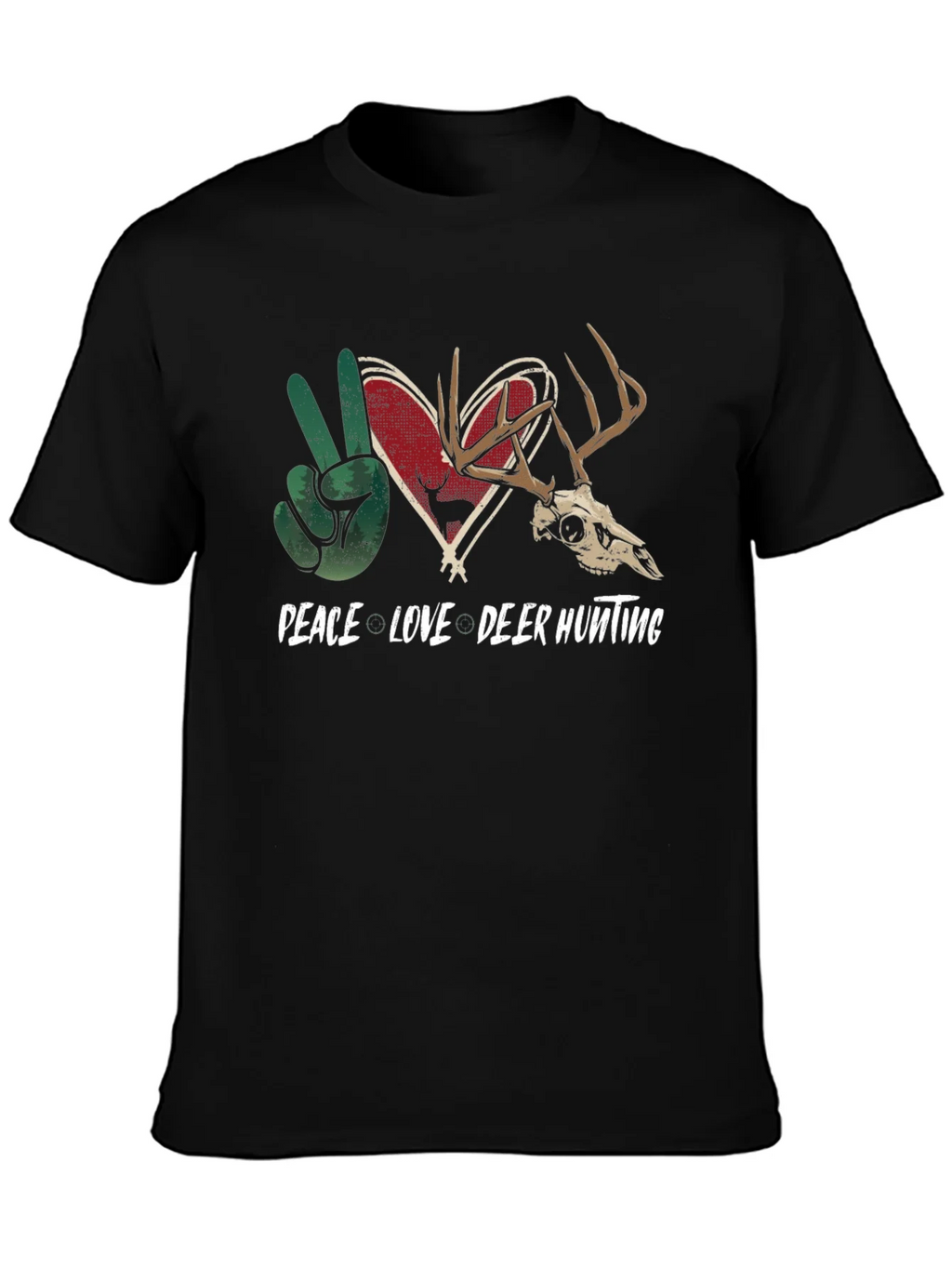 Peace Love Deer Hunting Graphic Tee product image 3