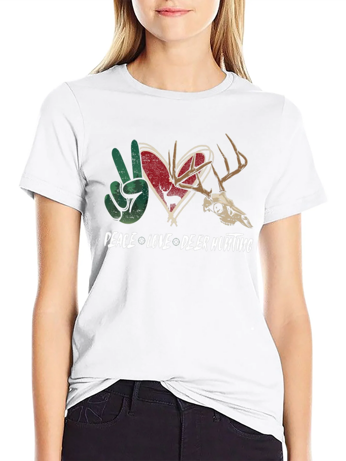 Peace Love Deer Hunting Graphic Tee product image 8