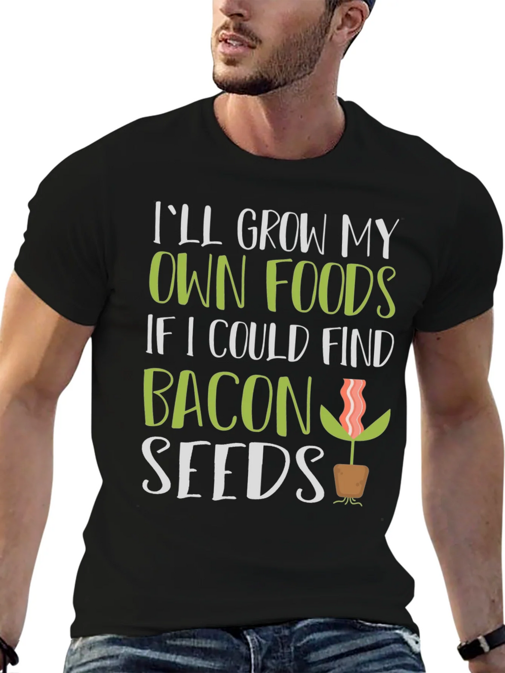 Funny Bacon Seeds Graphic T-Shirt product image 6