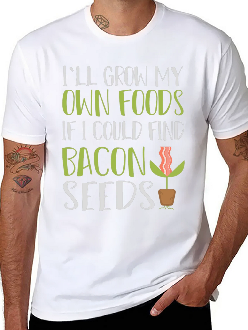 Funny Bacon Seeds Graphic T-Shirt product image 7