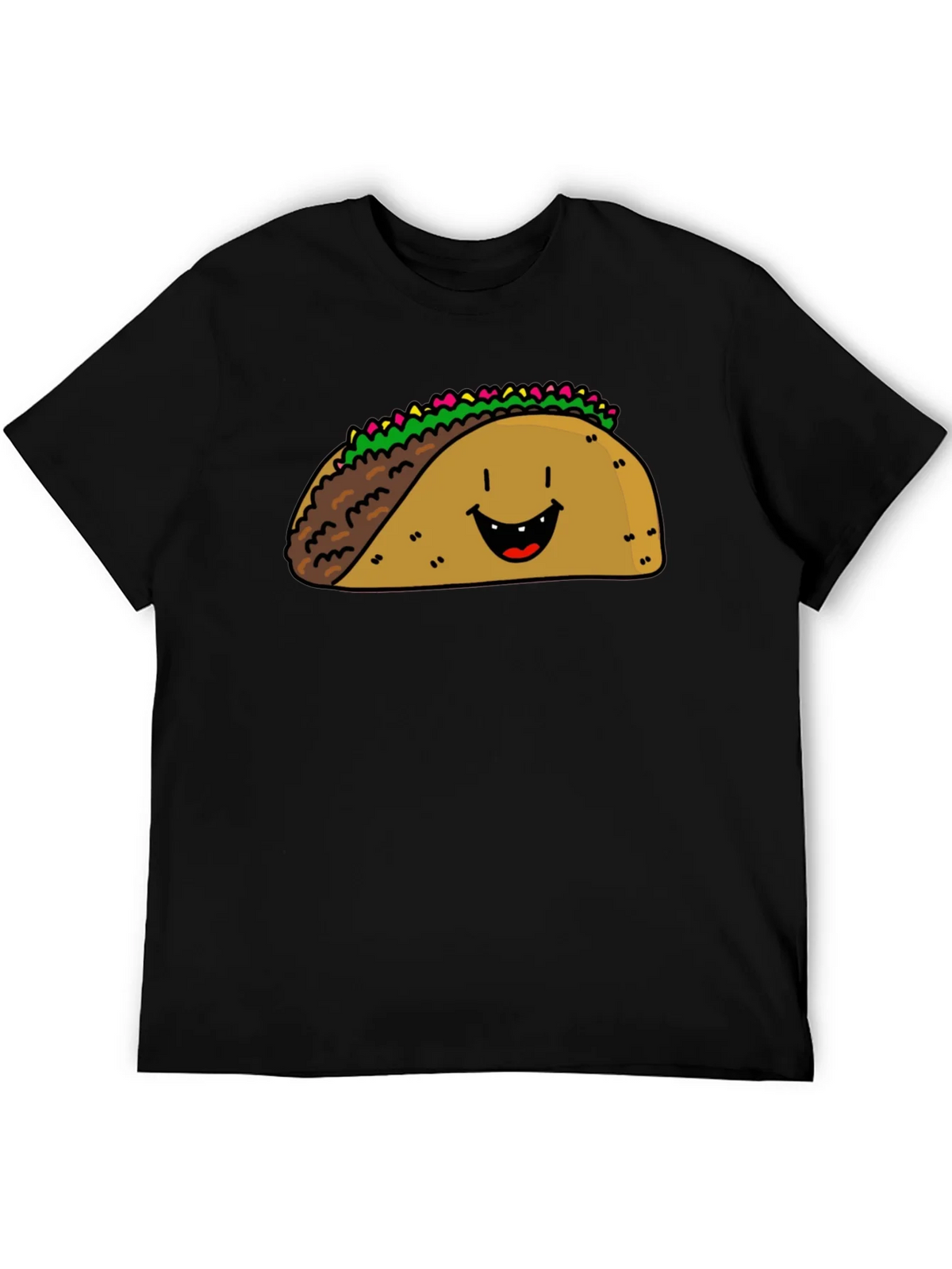 Happy Taco Graphic Tee - Black Cotton Blend product image 4