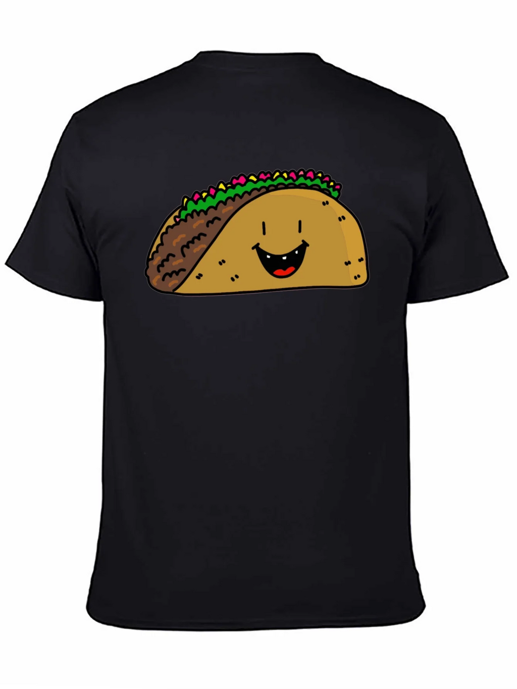 Happy Taco Graphic Tee - Black Cotton Blend product image 3