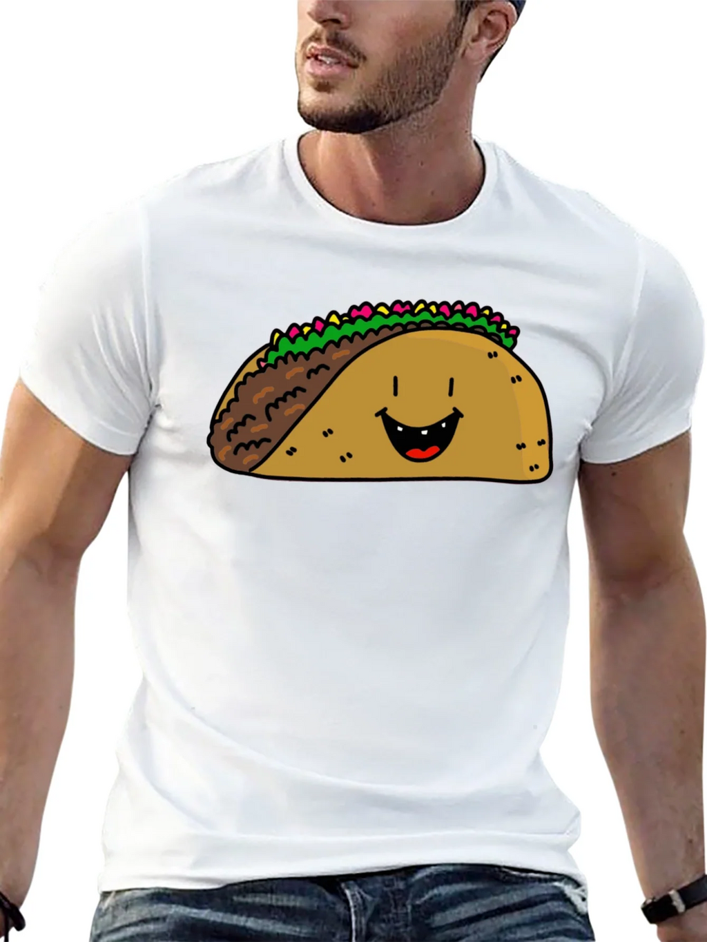 Happy Taco Graphic Tee - Black Cotton Blend product image 11