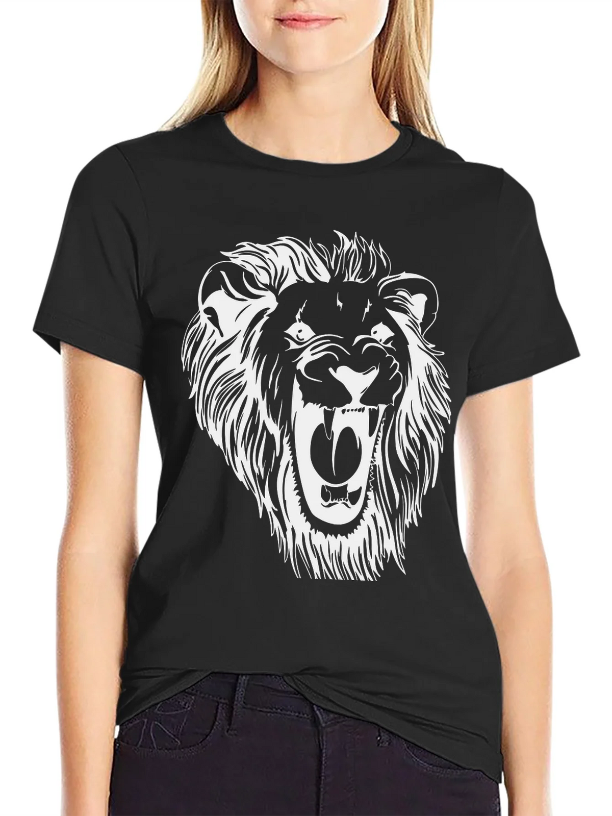 Lion Graphic Tee - Black Cotton Blend product image 1