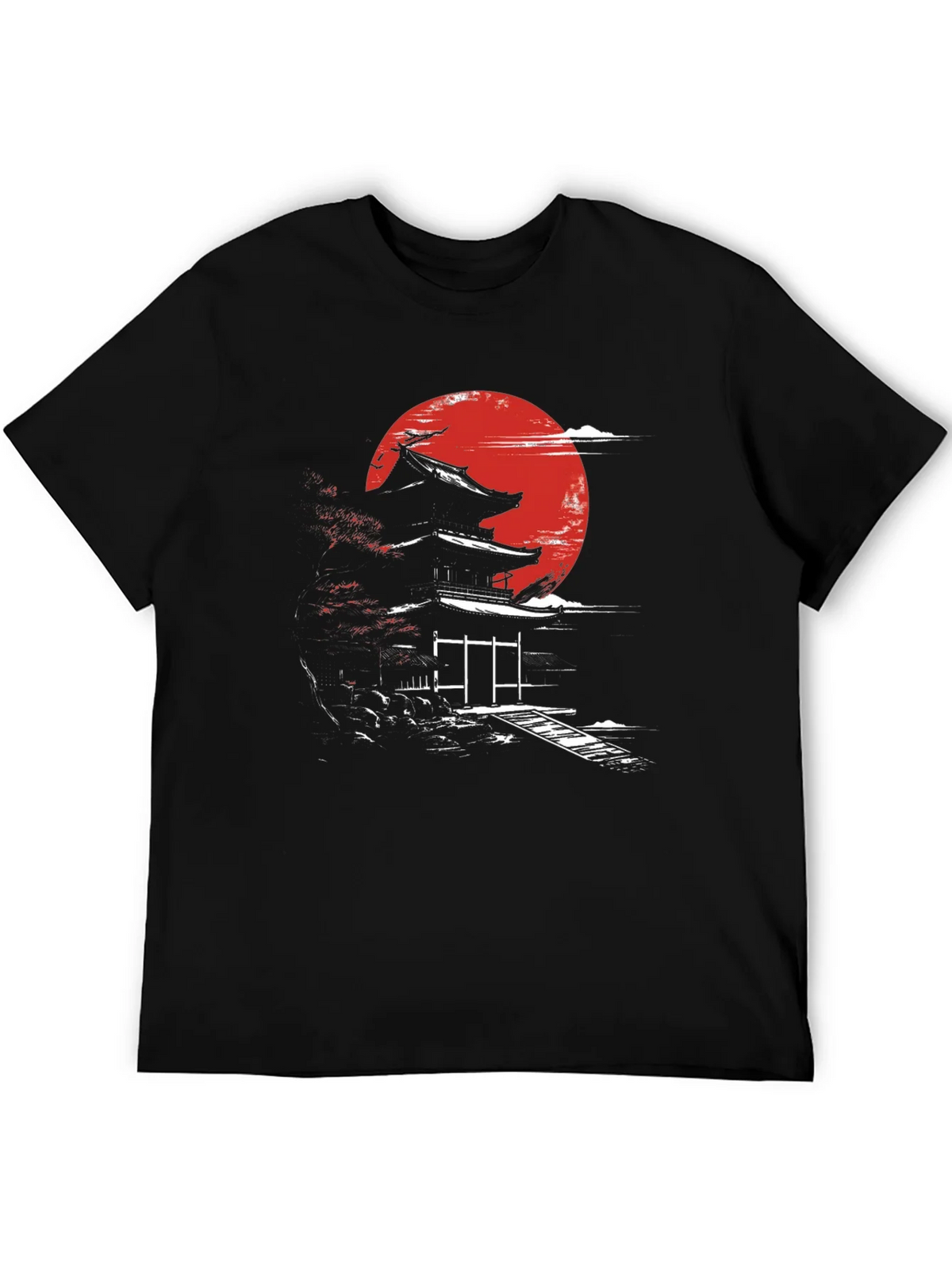 Japanese Temple Moon Graphic T-Shirt product image 5