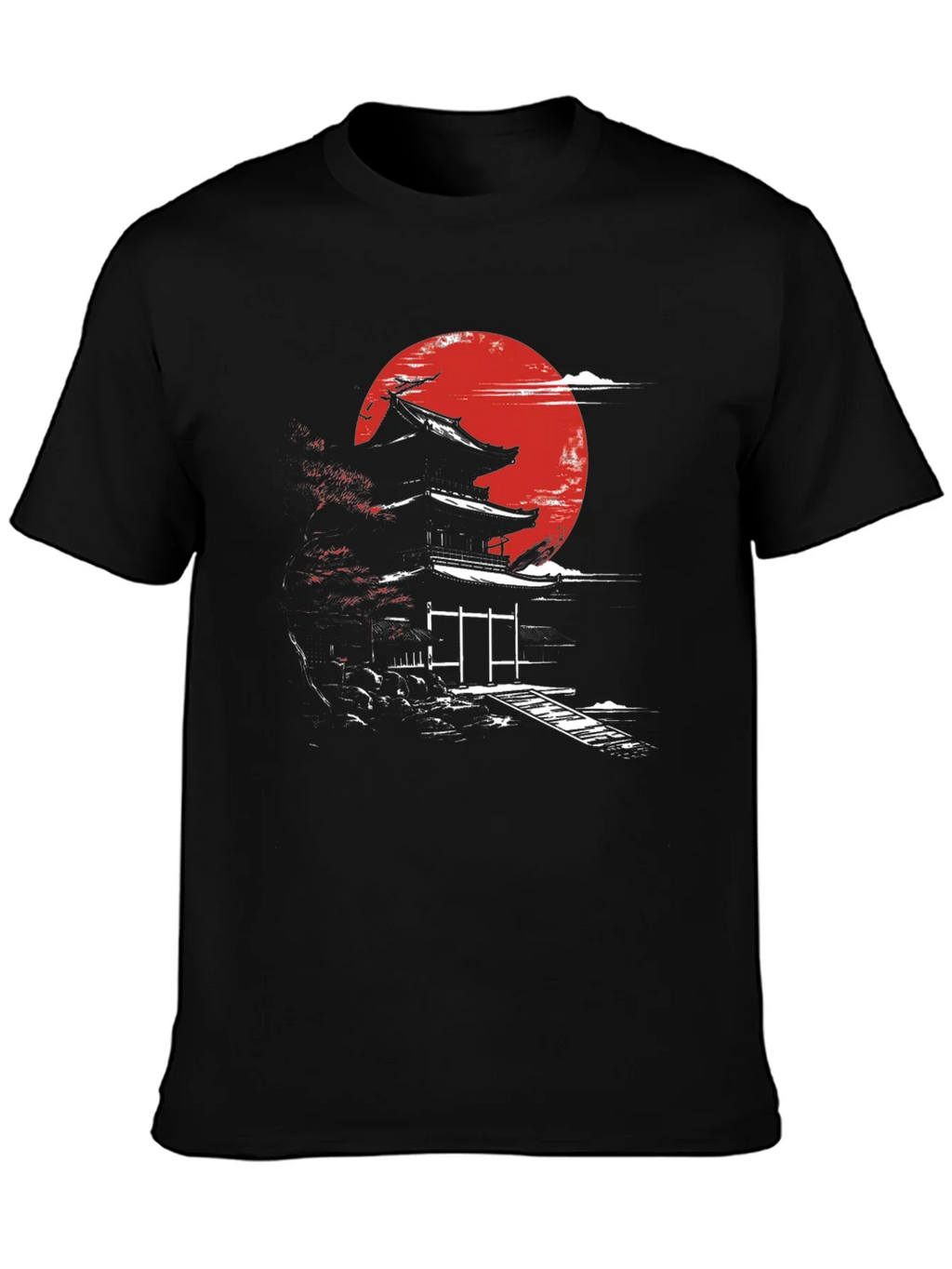 Japanese Temple Moon Graphic T-Shirt product image 3