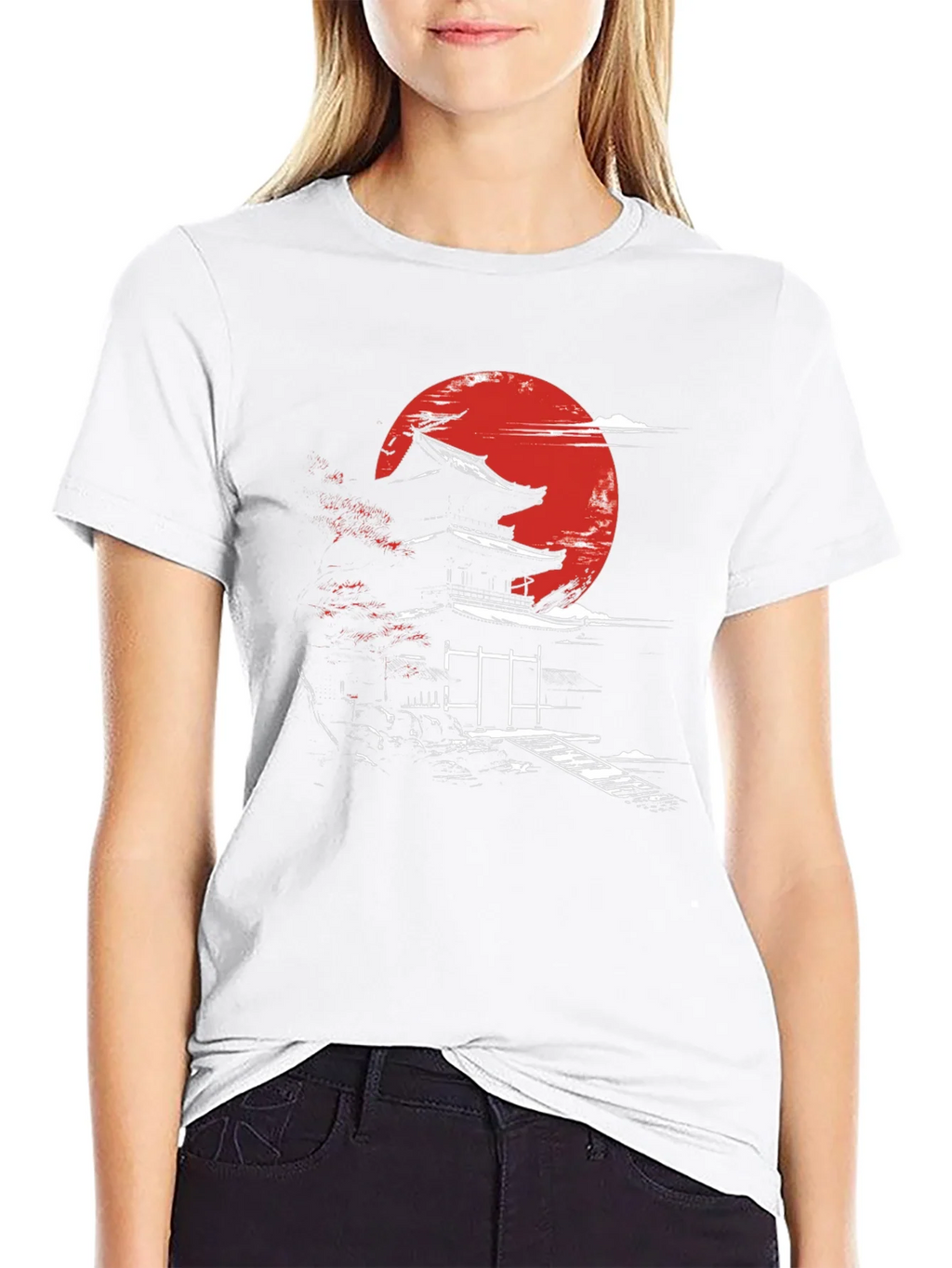 Japanese Temple Moon Graphic T-Shirt product image 8