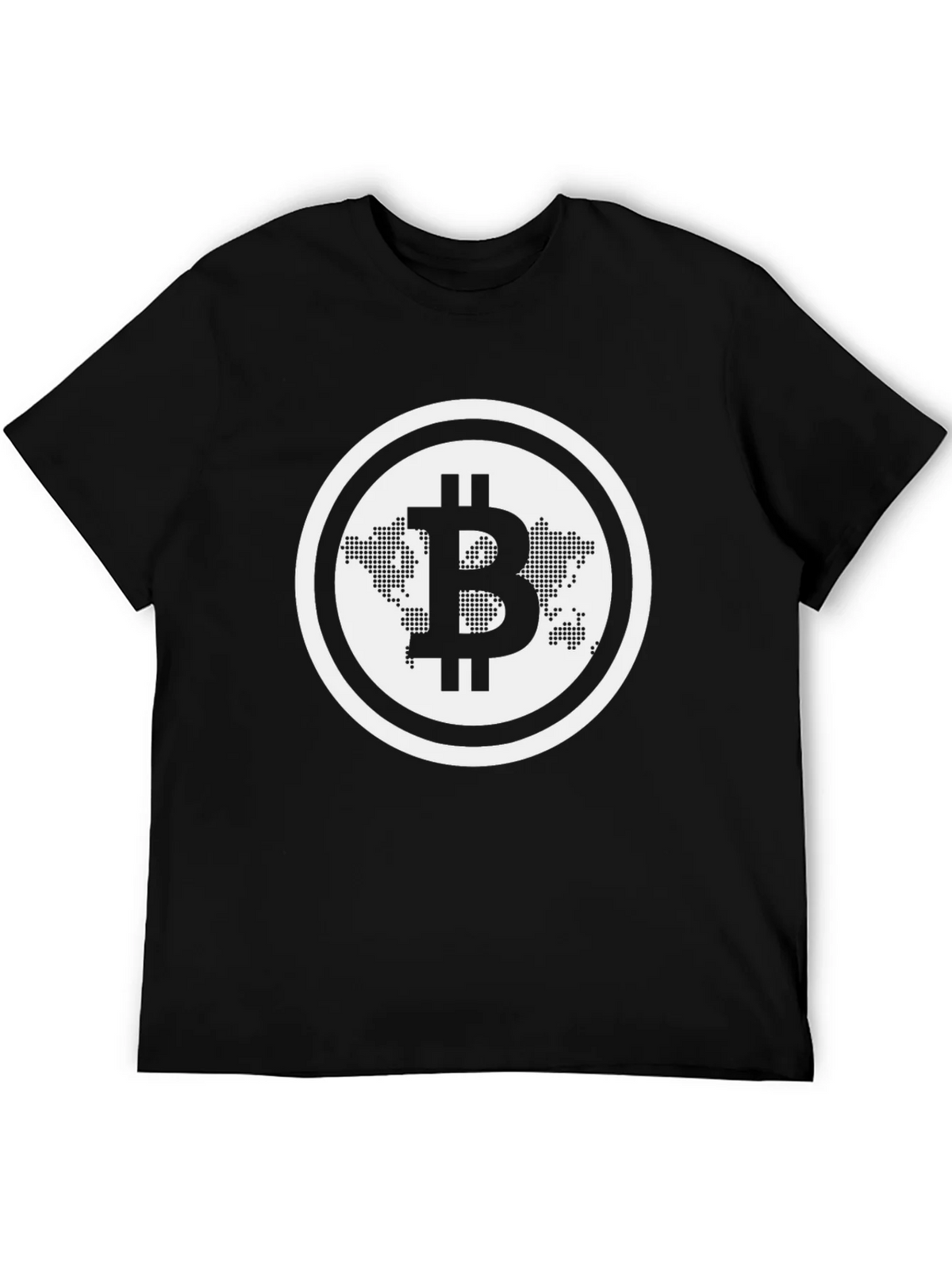 Bitcoin World Map Black T-Shirt product image 5