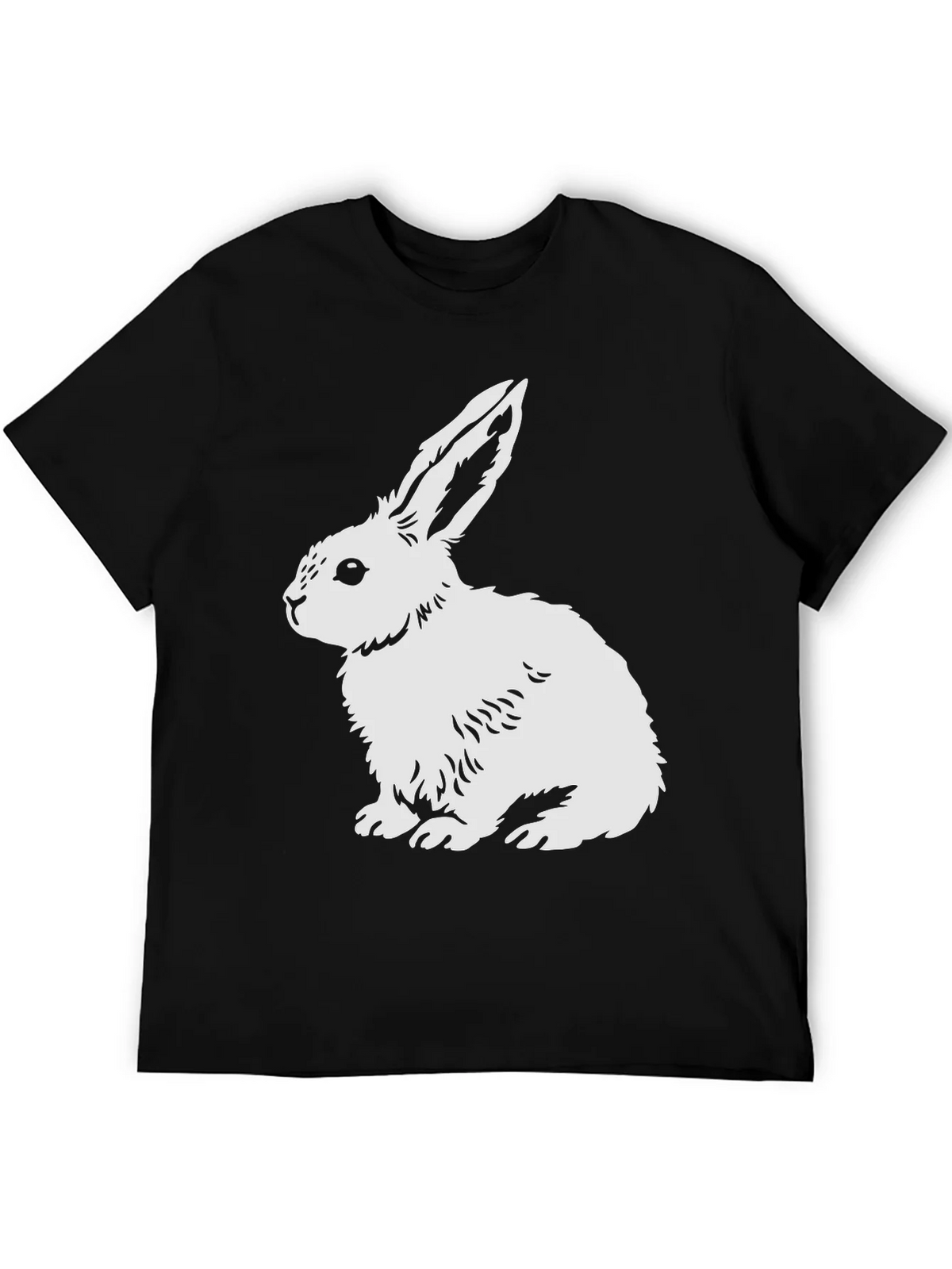 Rabbit Graphic Tee - Black Cotton Blend Shirt product image 4
