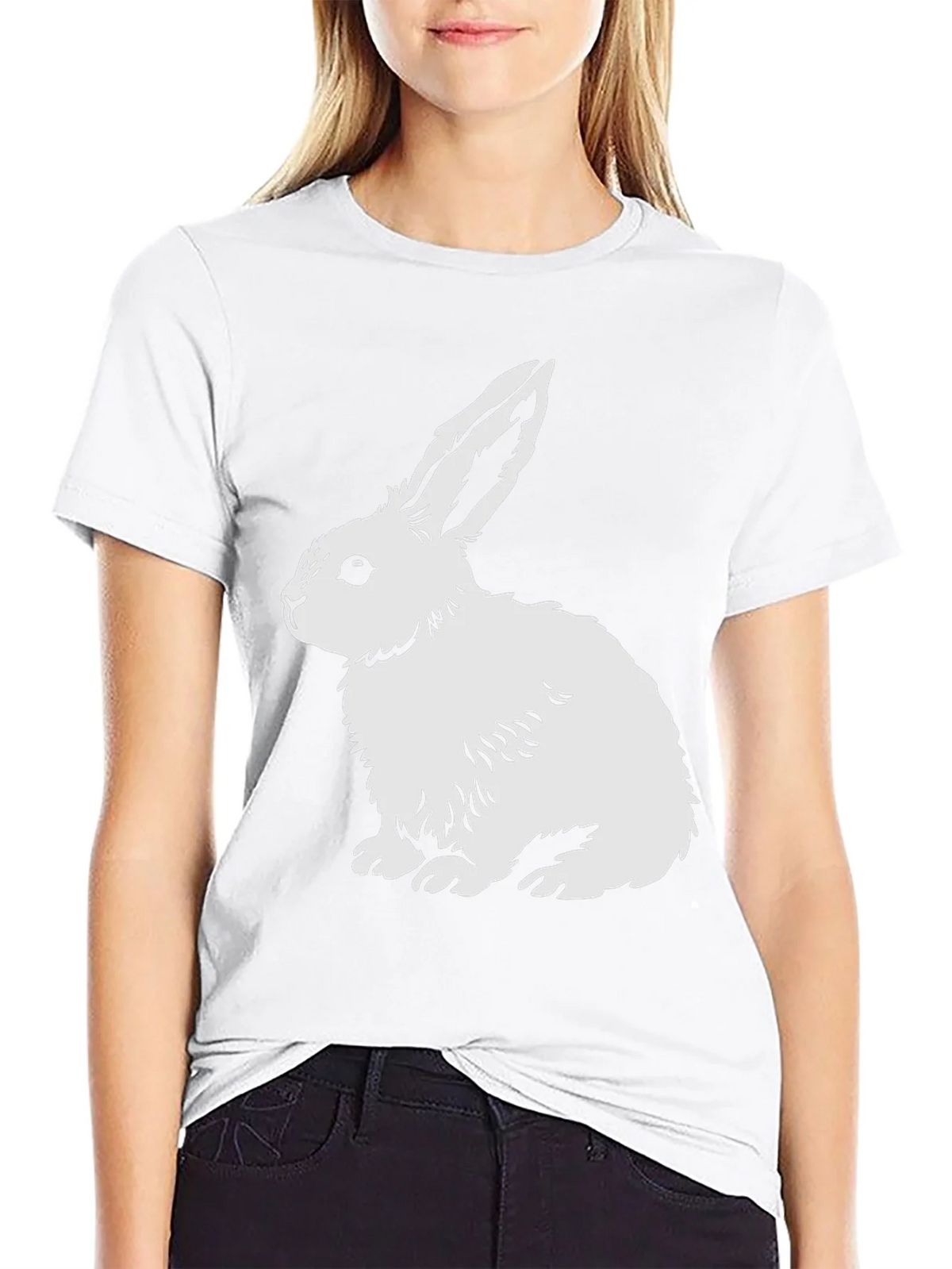 Rabbit Graphic Tee - Black Cotton Blend Shirt product image 6