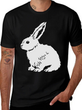 Rabbit Graphic Tee - Black Cotton Blend Shirt product image 1
