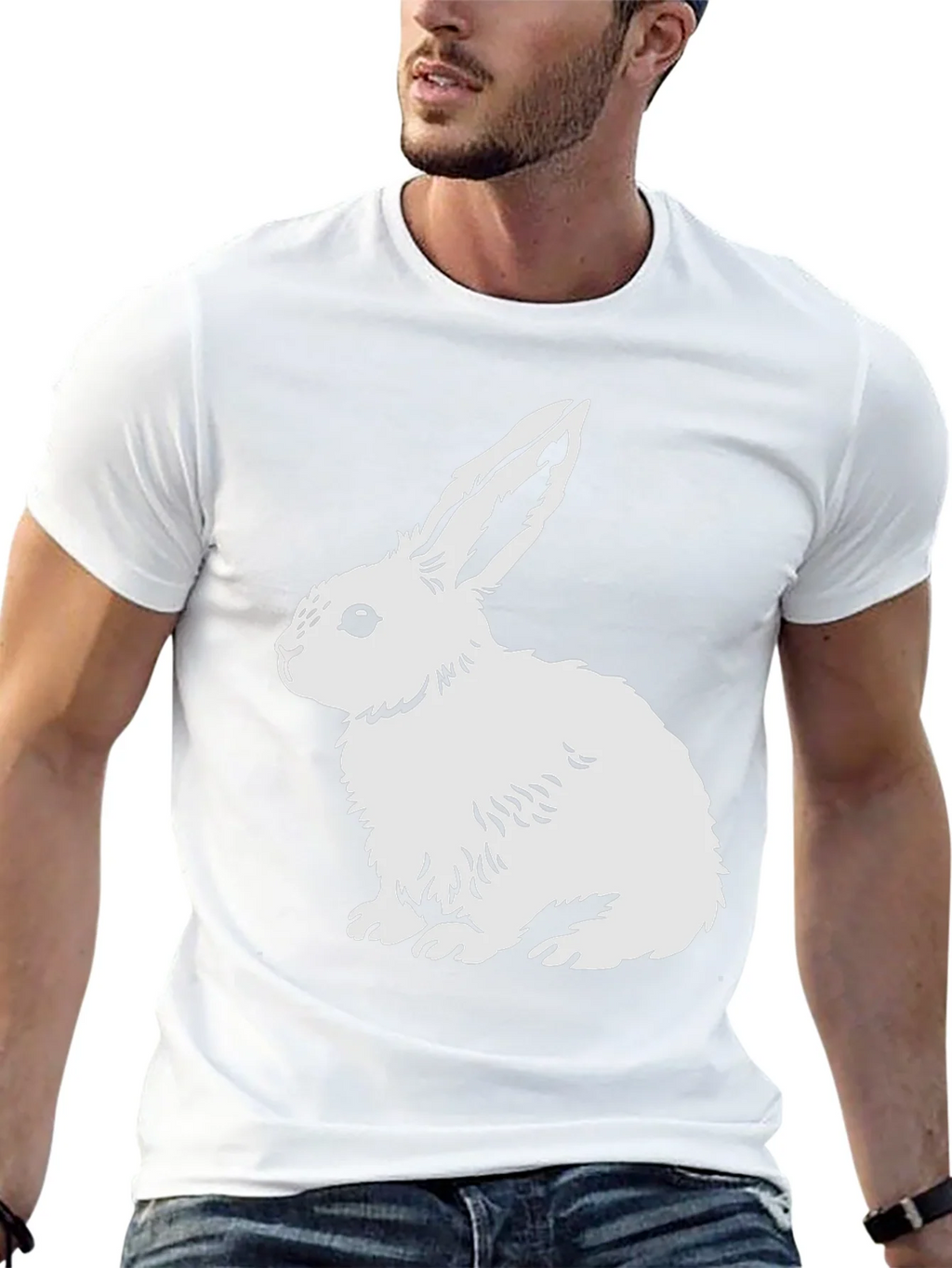 Rabbit Graphic Tee - Black Cotton Blend Shirt product image 9