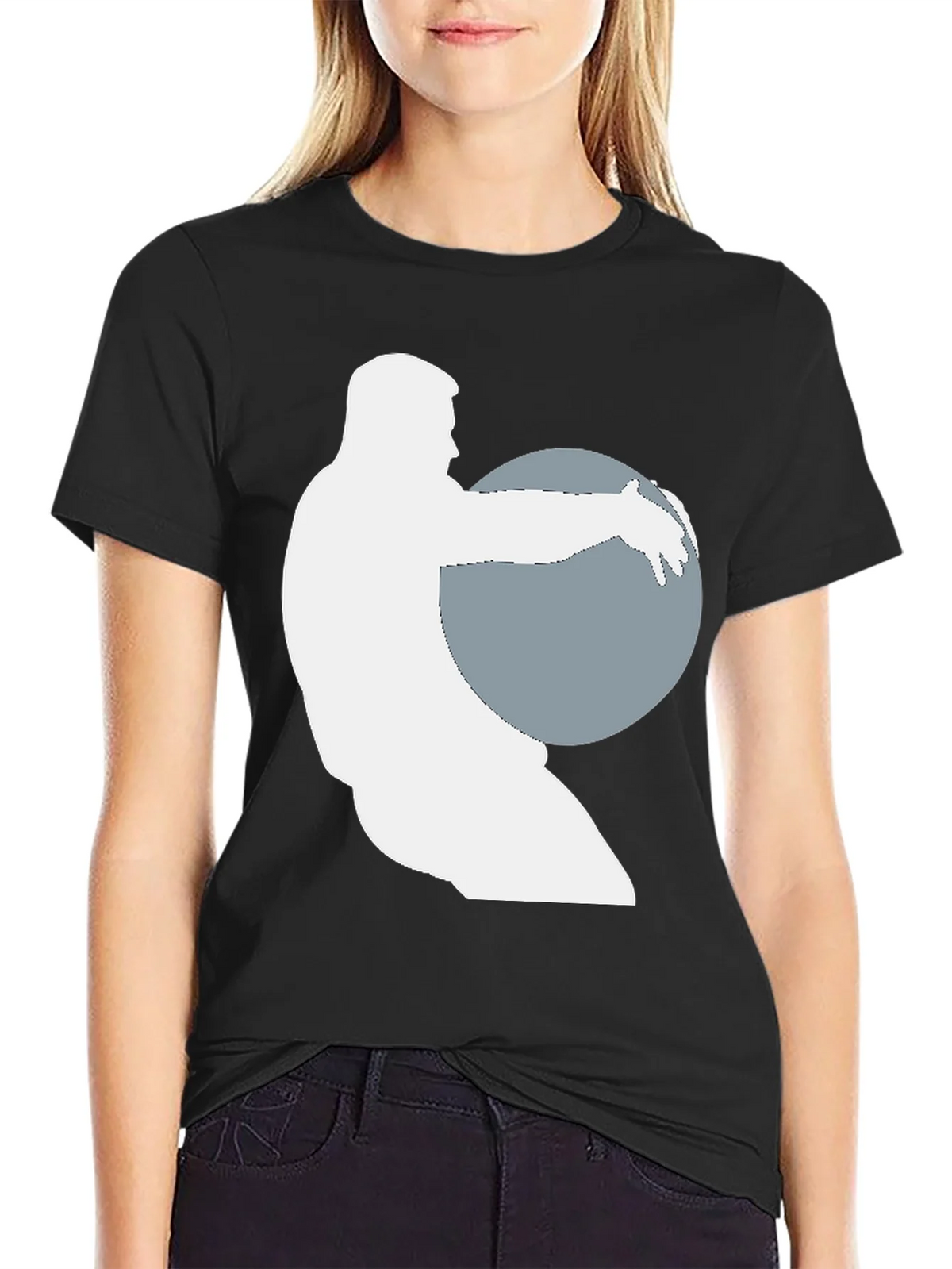 Weightlifter Silhouette Black T-Shirt product image 2