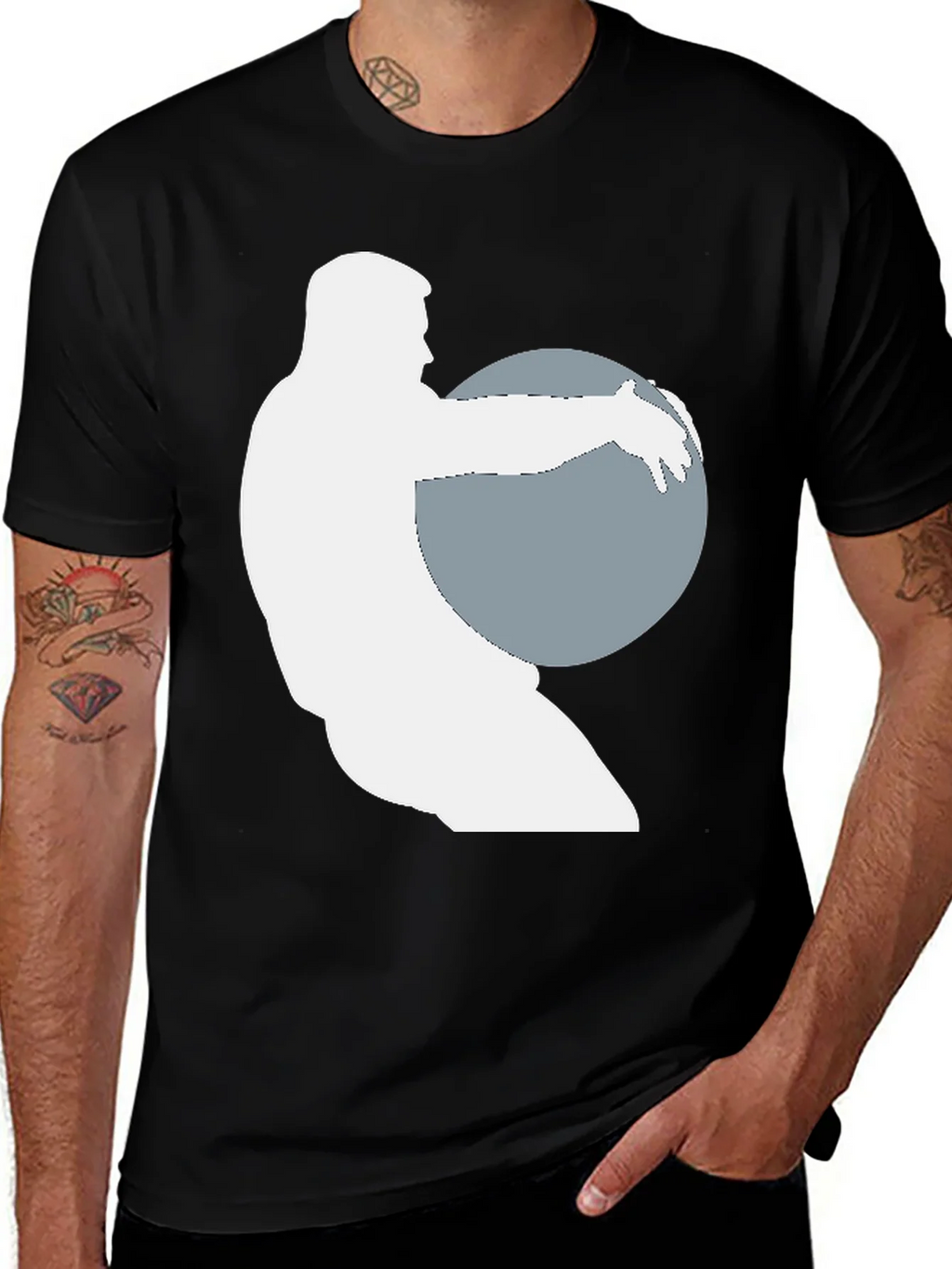 Weightlifter Silhouette Black T-Shirt product image 1