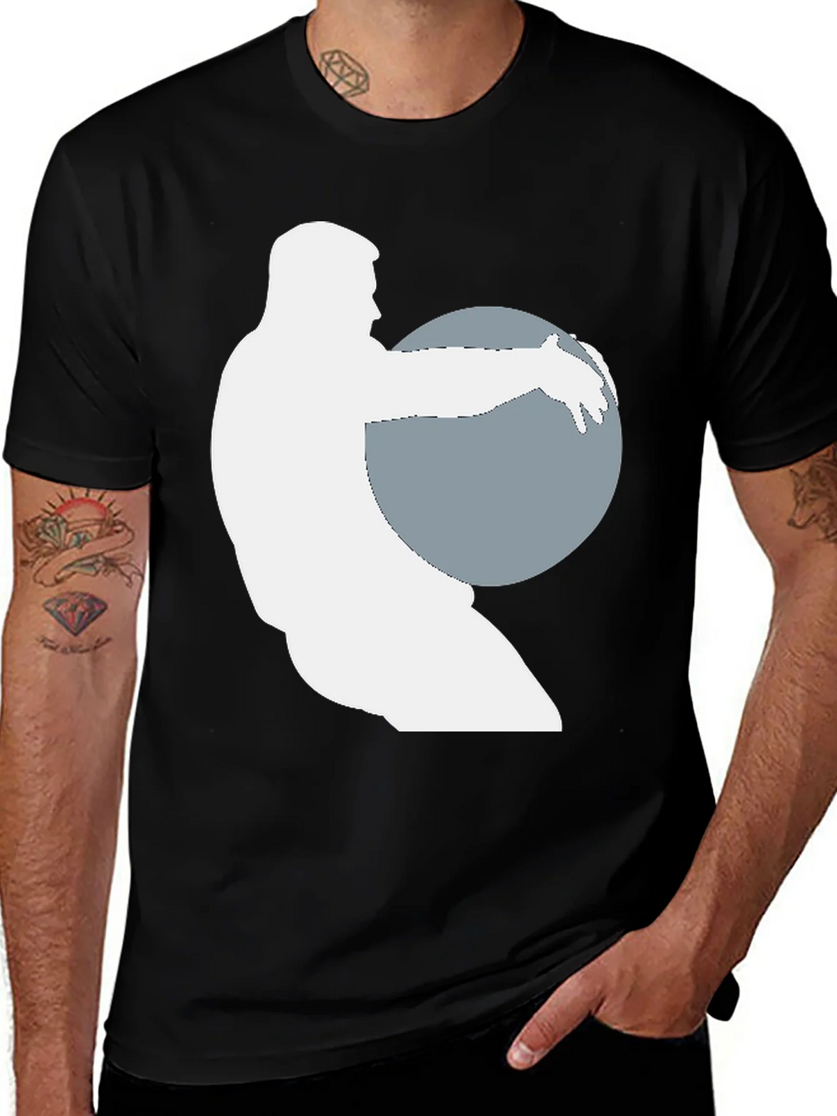 Weightlifter Silhouette Black T-Shirt product image 1
