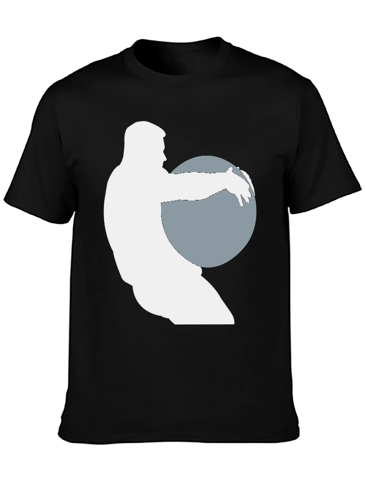 Weightlifter Silhouette Black T-Shirt product image 3