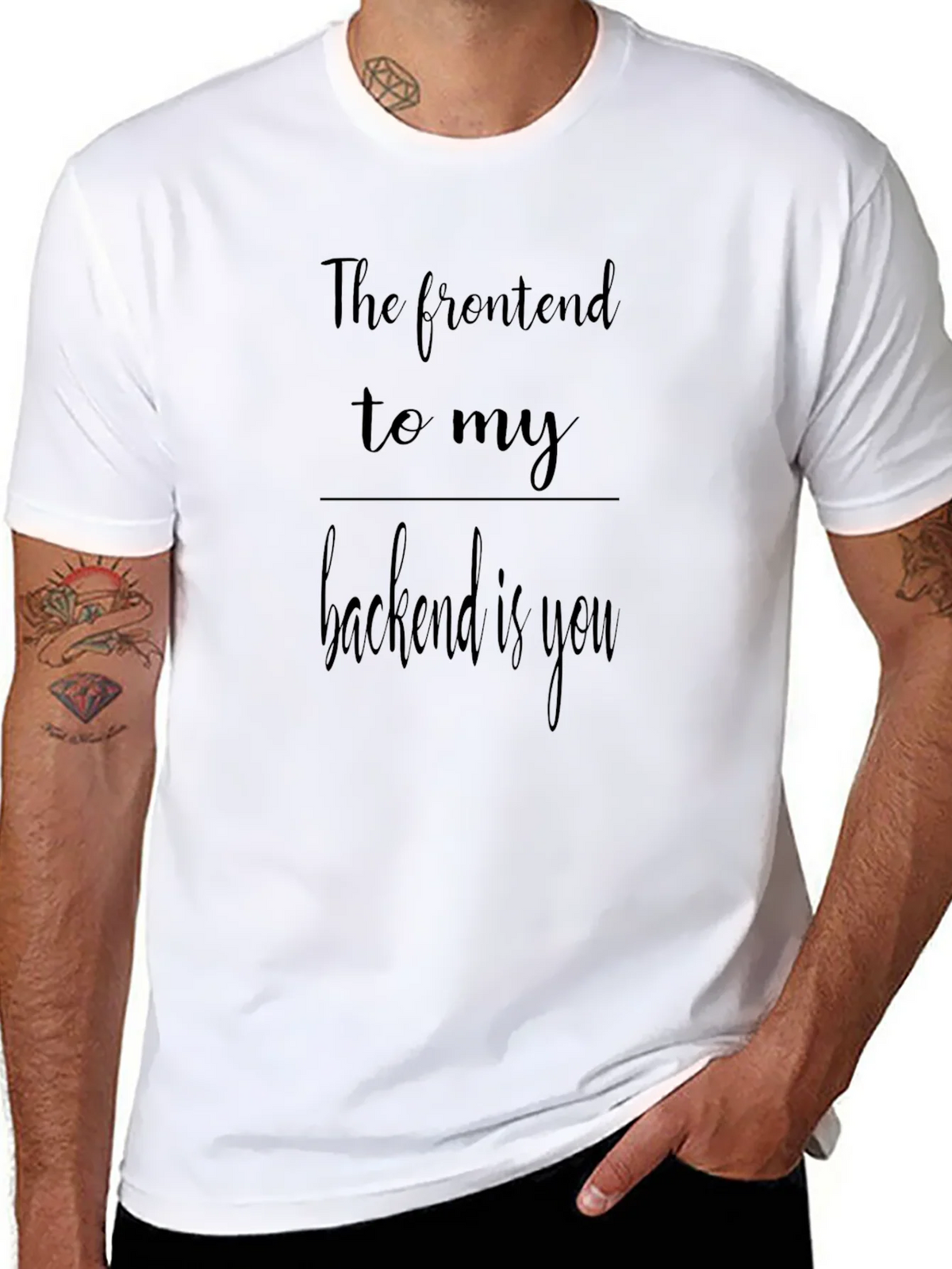Funny The Frontend to my Backend is You Black Tee product image 7