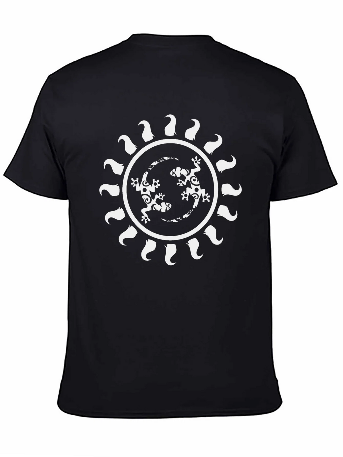 Tribal Lizard Sun Graphic Tee - Mens Black T-Shirt product image 4