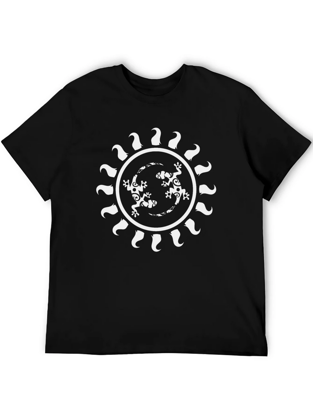 Tribal Lizard Sun Graphic Tee - Mens Black T-Shirt product image 5