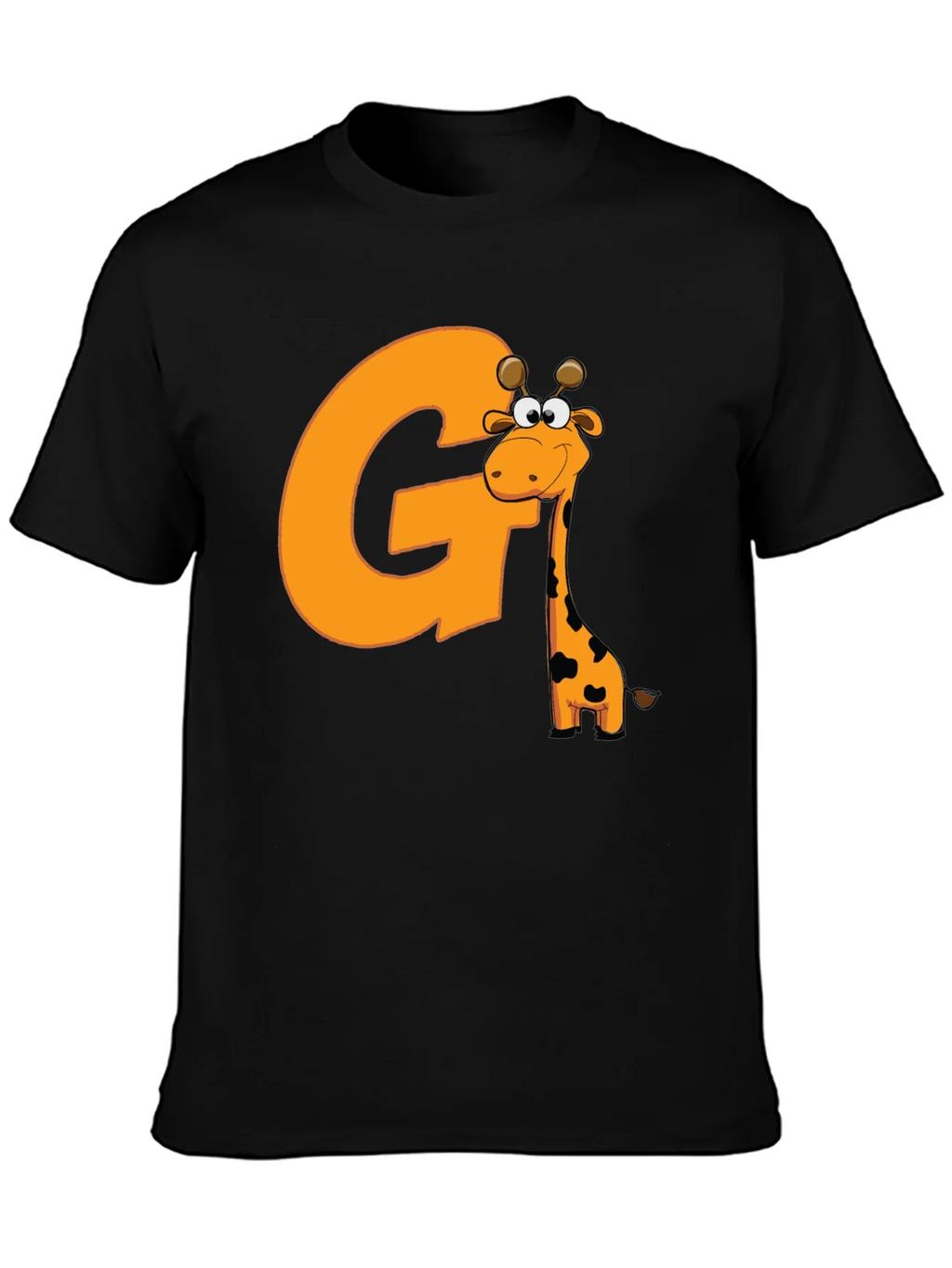 Fun Giraffe Initial G Black T-Shirt product image 1