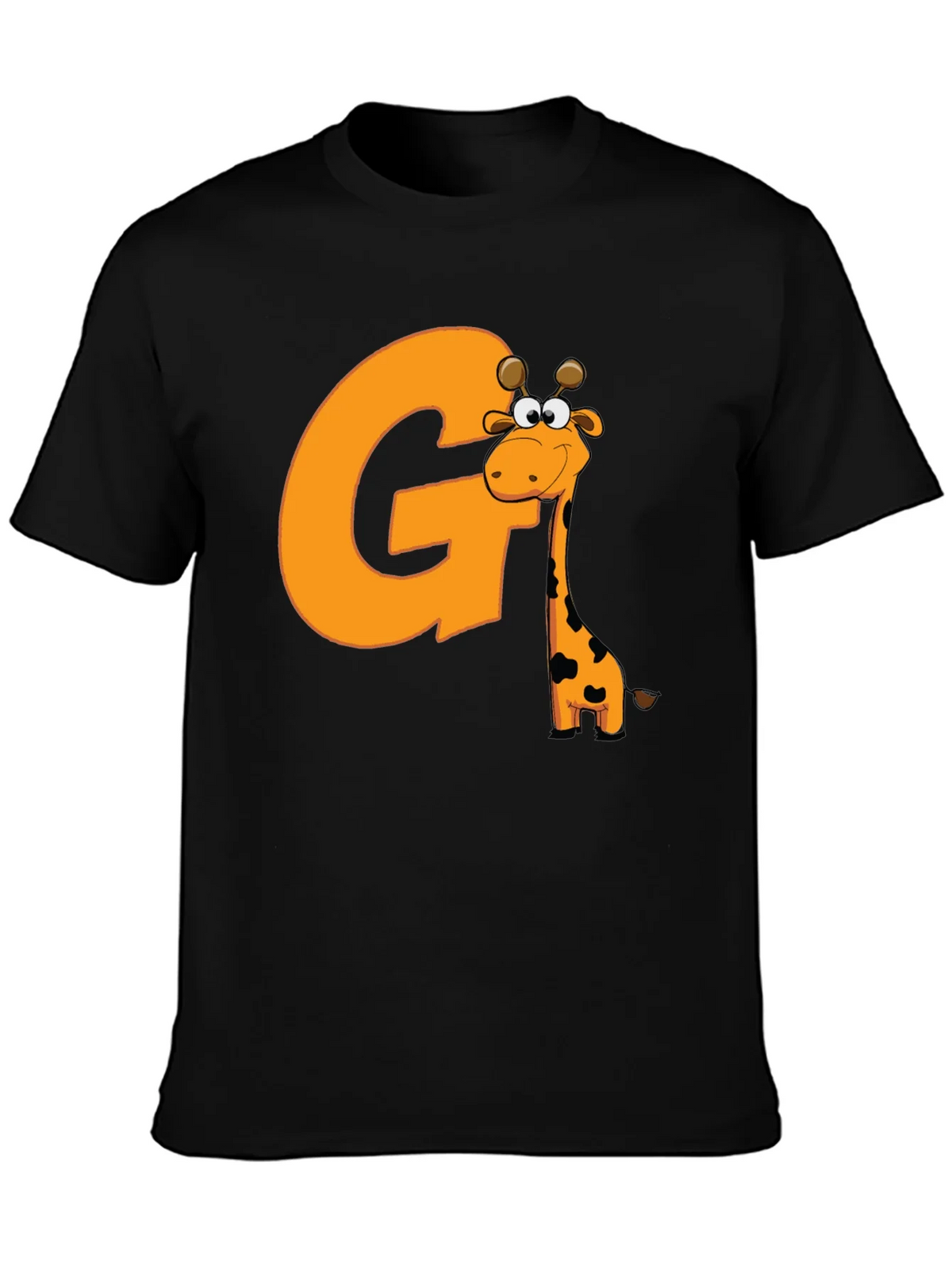 Fun Giraffe Initial G Black T-Shirt product image 1
