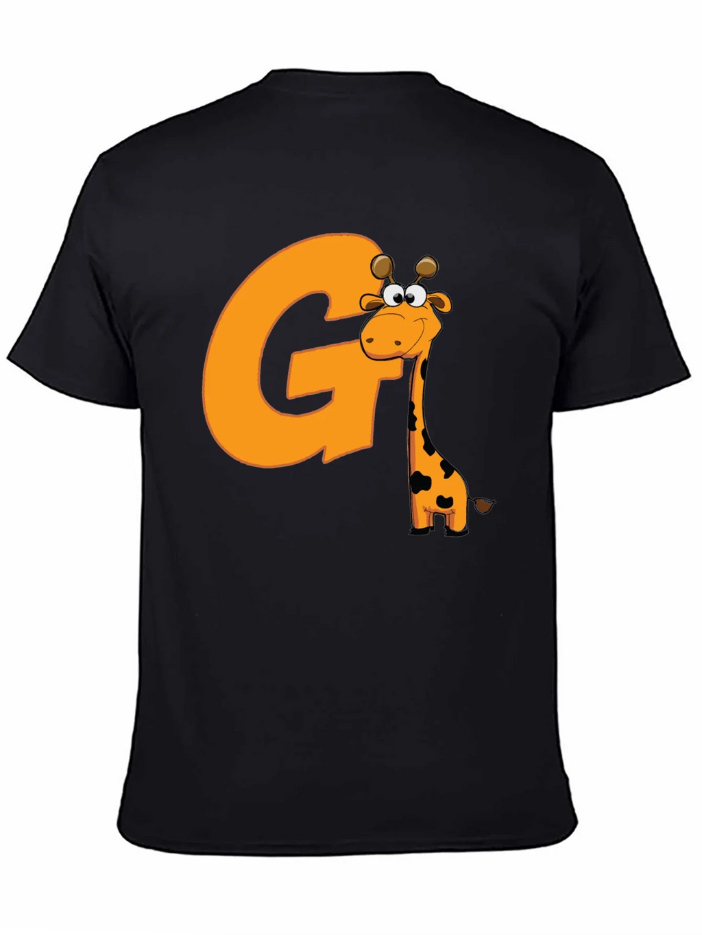 Fun Giraffe Initial G Black T-Shirt product image 2