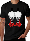 Skull Octopus Top Hat Graphic Tee - Black