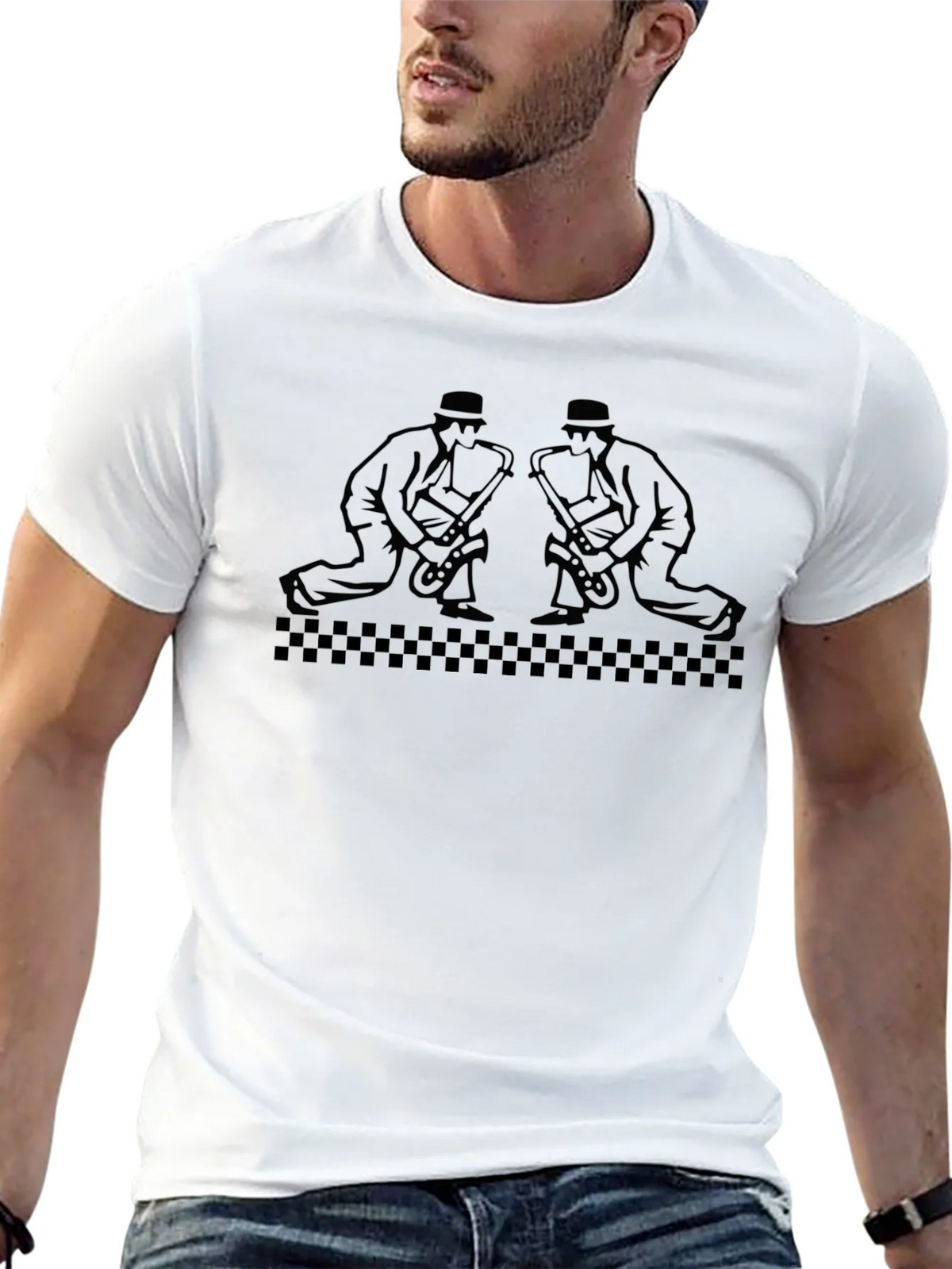 Saxophone Men Graphic Black T-Shirt product image 12