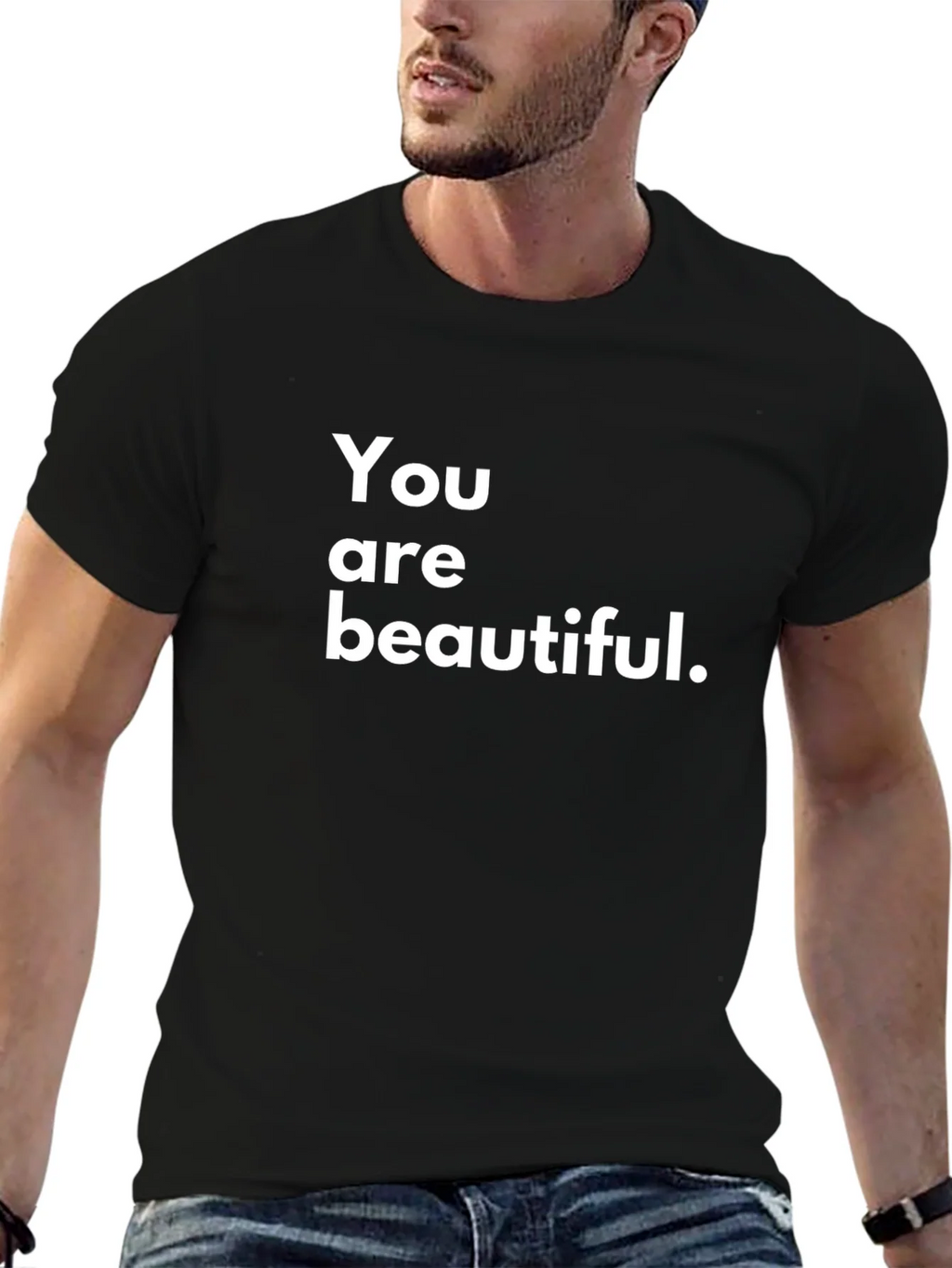 You Are Beautiful T-Shirt - Black Crew Neck Tee product image 6