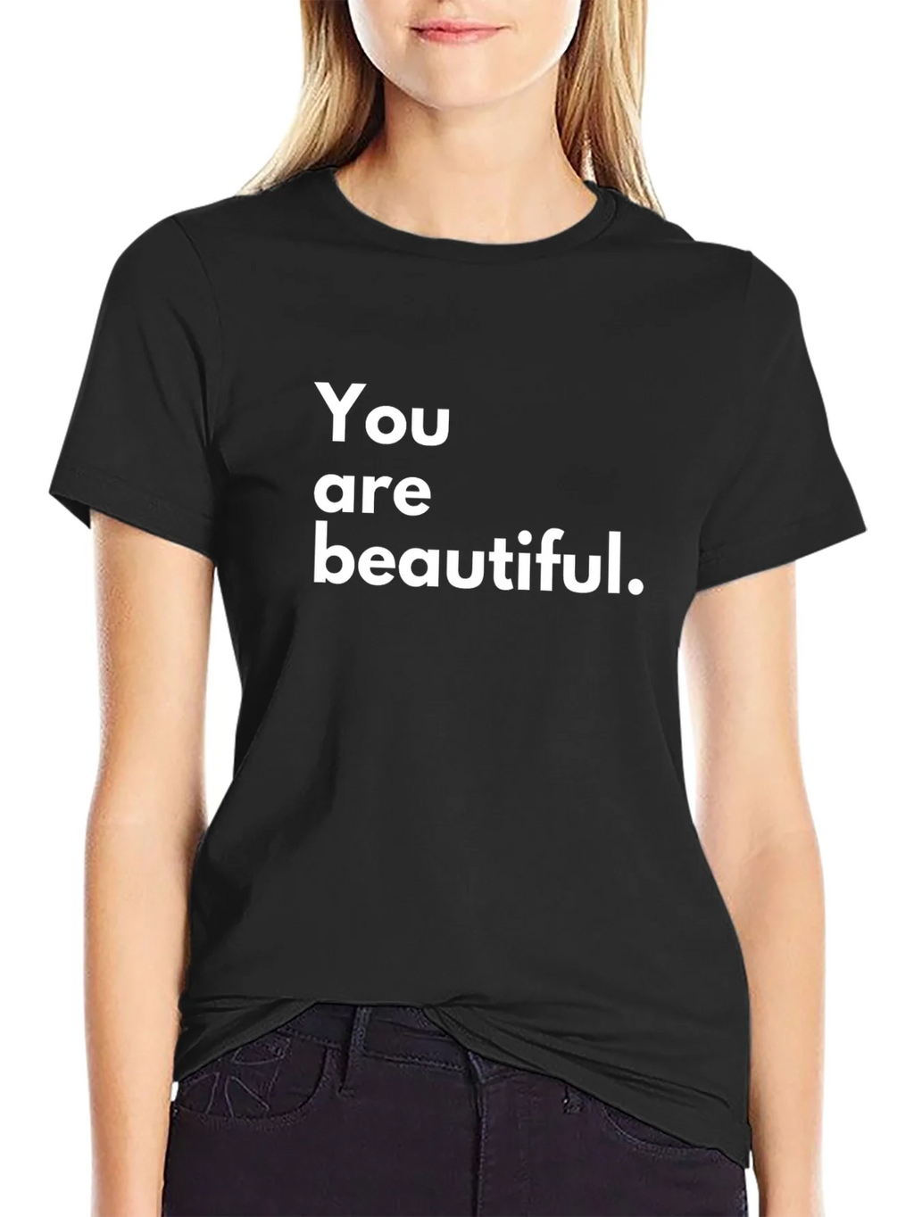 You Are Beautiful T-Shirt - Black Crew Neck Tee product image 2