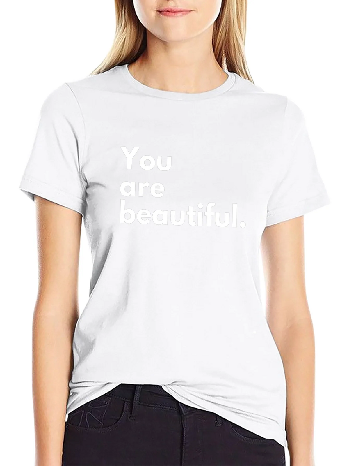 You Are Beautiful T-Shirt - Black Crew Neck Tee product image 8