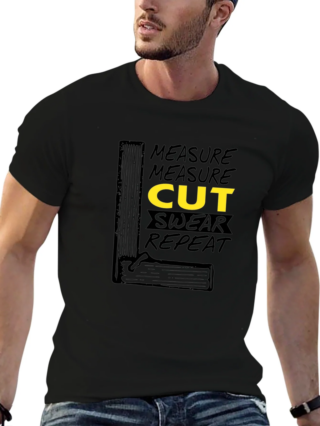 Measure Cut Swear Repeat Graphic T-Shirt product image 3