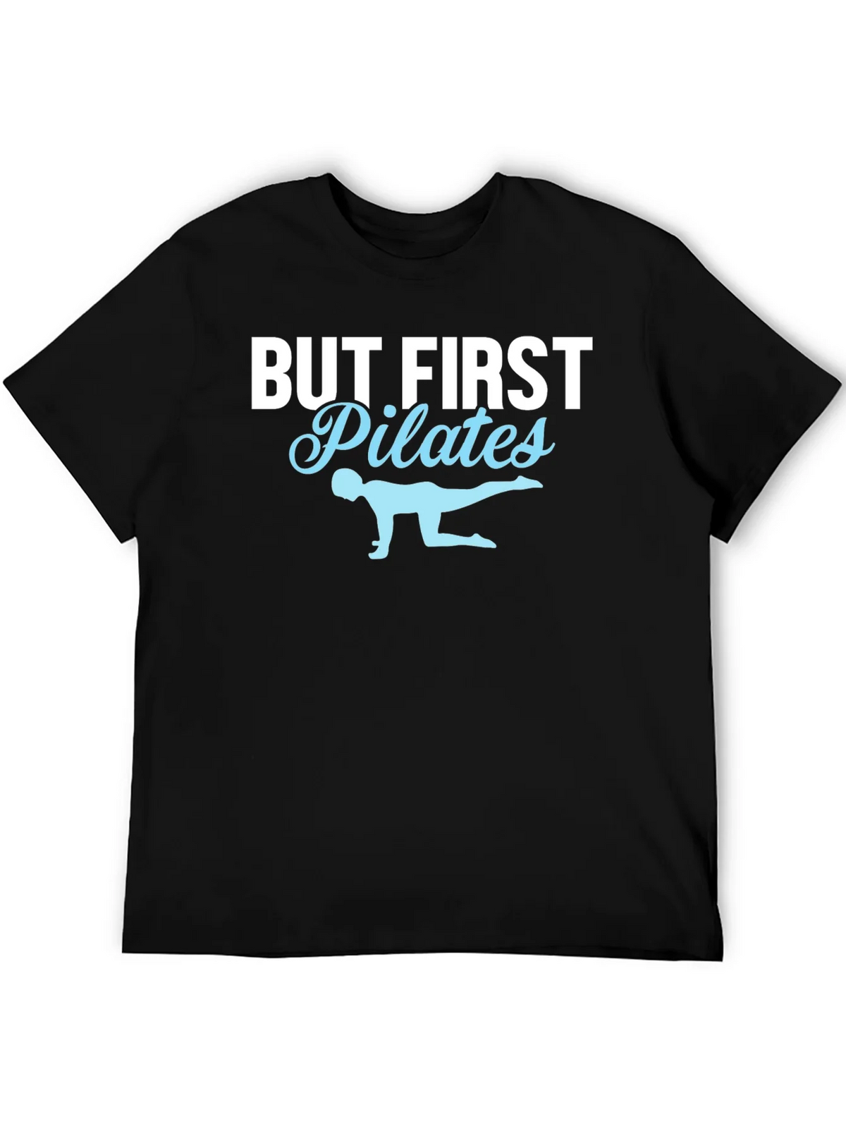 But First Pilates T-Shirt - Black Cotton Fitness Tee product image 5